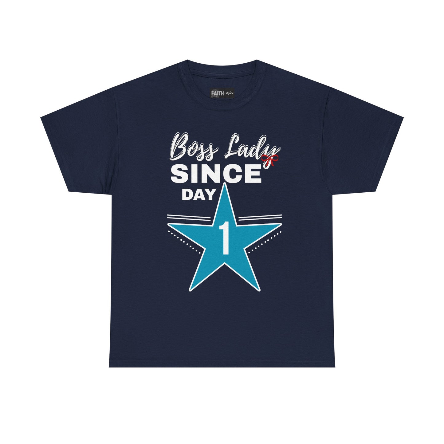 Boss Lady Since Day 1 Tee - Unisex Heavy Cotton Shirt, Perfect for Bosses, Gifts, Celebrations, Fun Occasions, Casual Wear