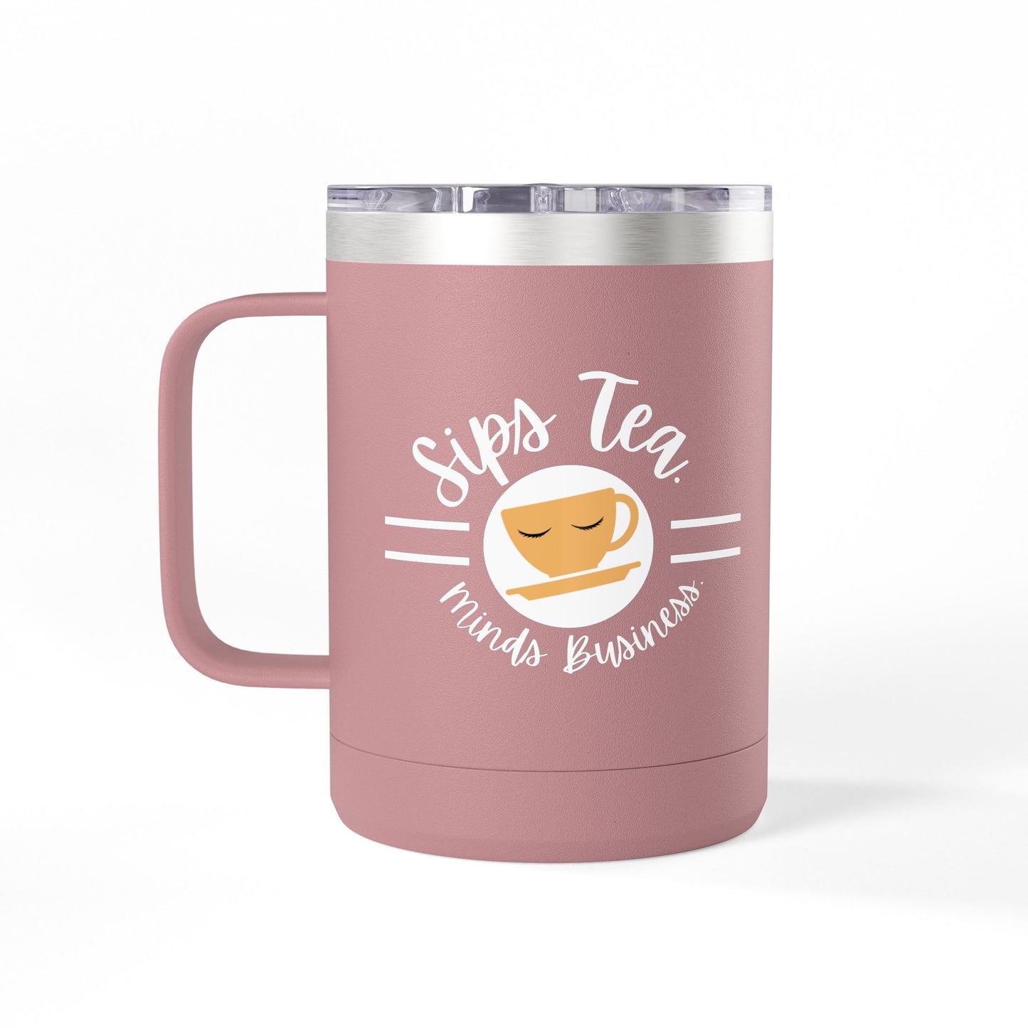 Coffee Lover's Tumbler with Sips Tea Design, Insulated Mug for Home, Travel, Gift for Coffee & Tea Lovers, Birthday, Office, Everyday Use