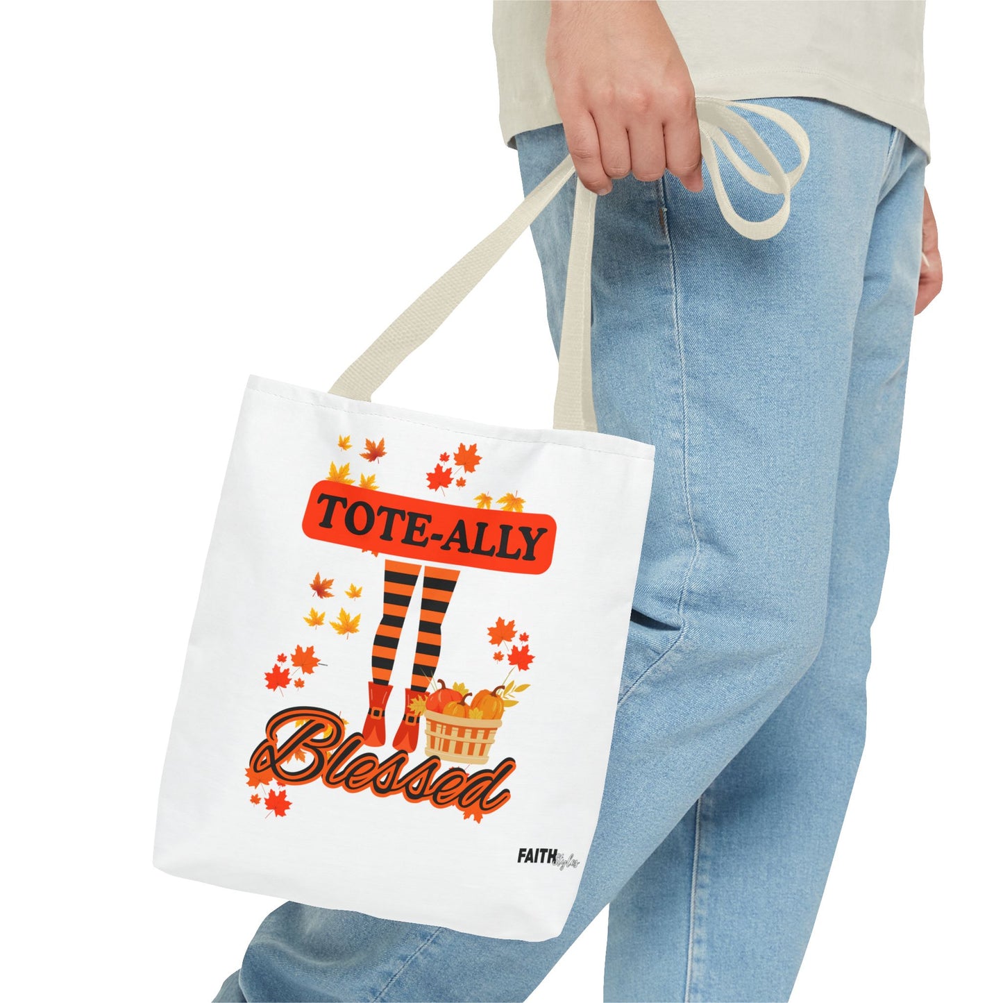 FaithStyles Blessed Holiday Tote Bag, Autumn Tote, Fall Accessories, Gift for Her, Seasonal Shopping Bag, Cute Grocery Bag