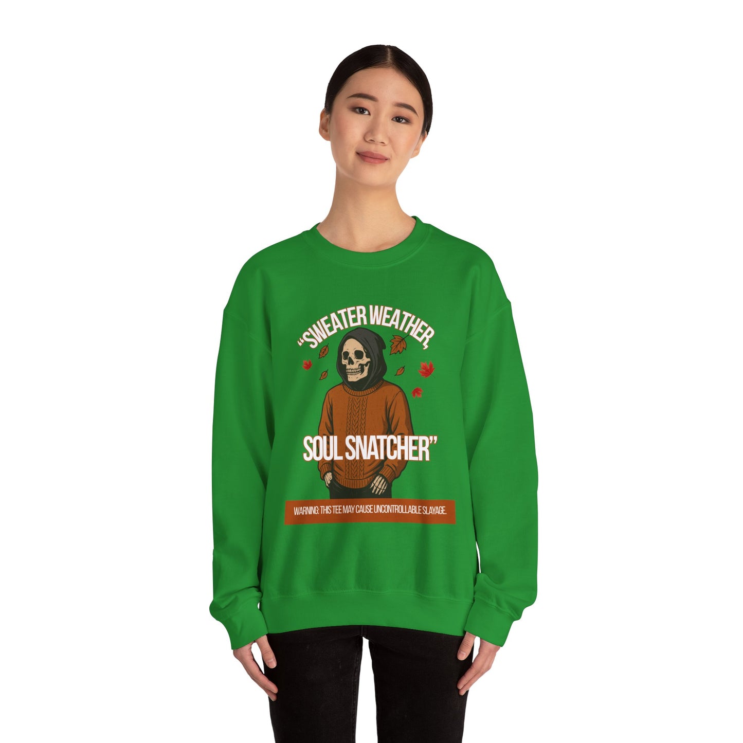 Soul Snatcher Crewneck Sweatshirt - Cozy Unisex Fall Apparel, Halloween Gift, Casual Streetwear, Autumn Fashion, Comfy Sweater