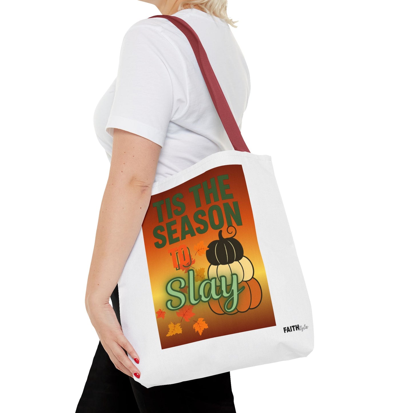 FaithStyles Seasonal Tote Bag: 'Tis the Season to Slay | Fall Shopping Bag, Halloween Tote, Autumn Handbag, Gift Bag, Eco-Friendly Tote