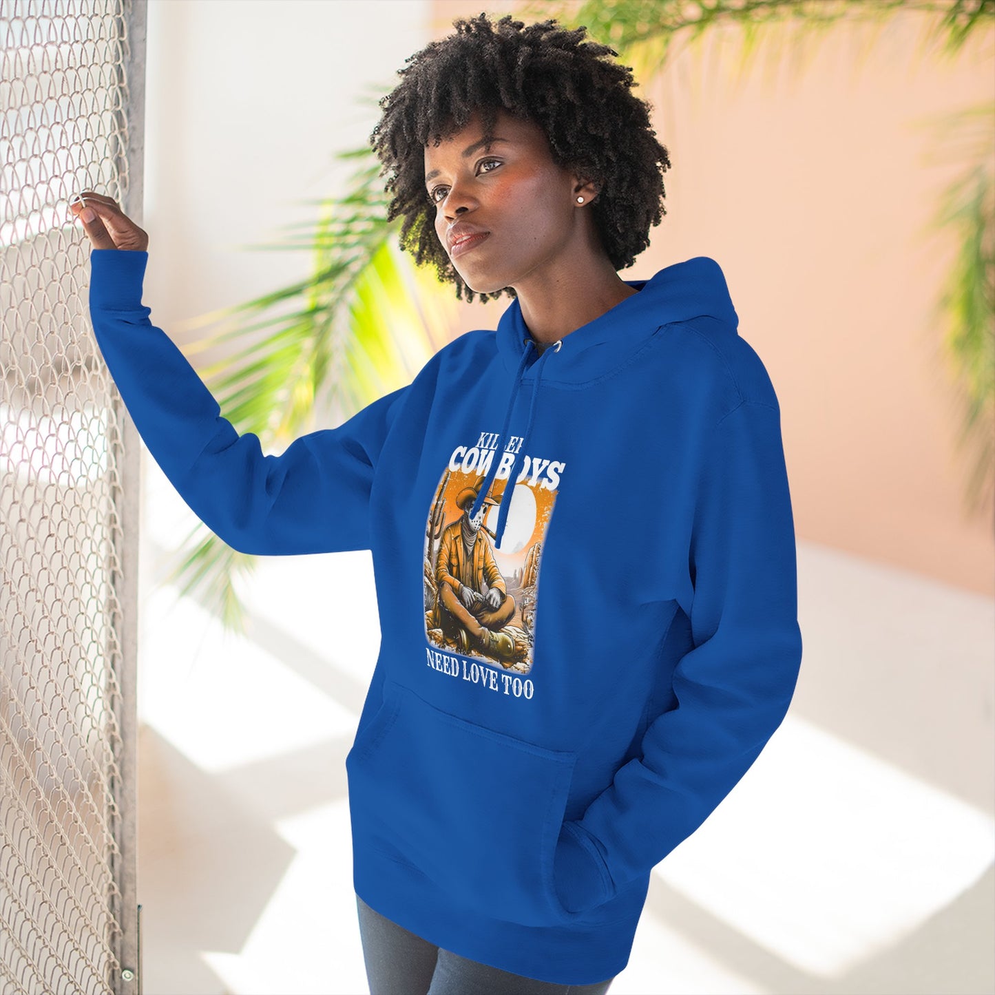 Three-Panel Fleece Hoodie-Front & Back Images