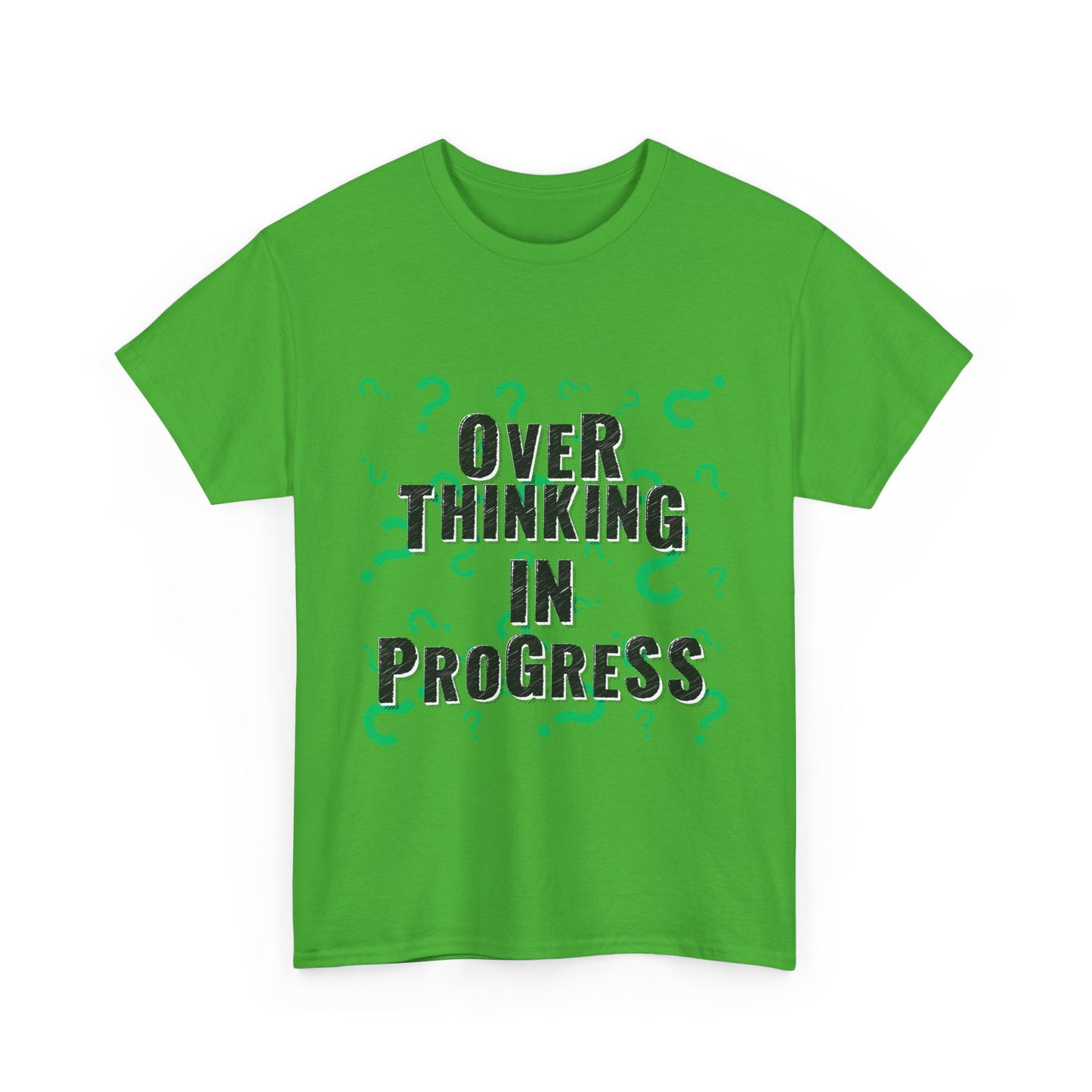 Overthinking in Progress Unisex Heavy Cotton Tee, Fun Graphic T-Shirt, Casual Wear, Gift for Thinkers, Relaxed Fit Tee