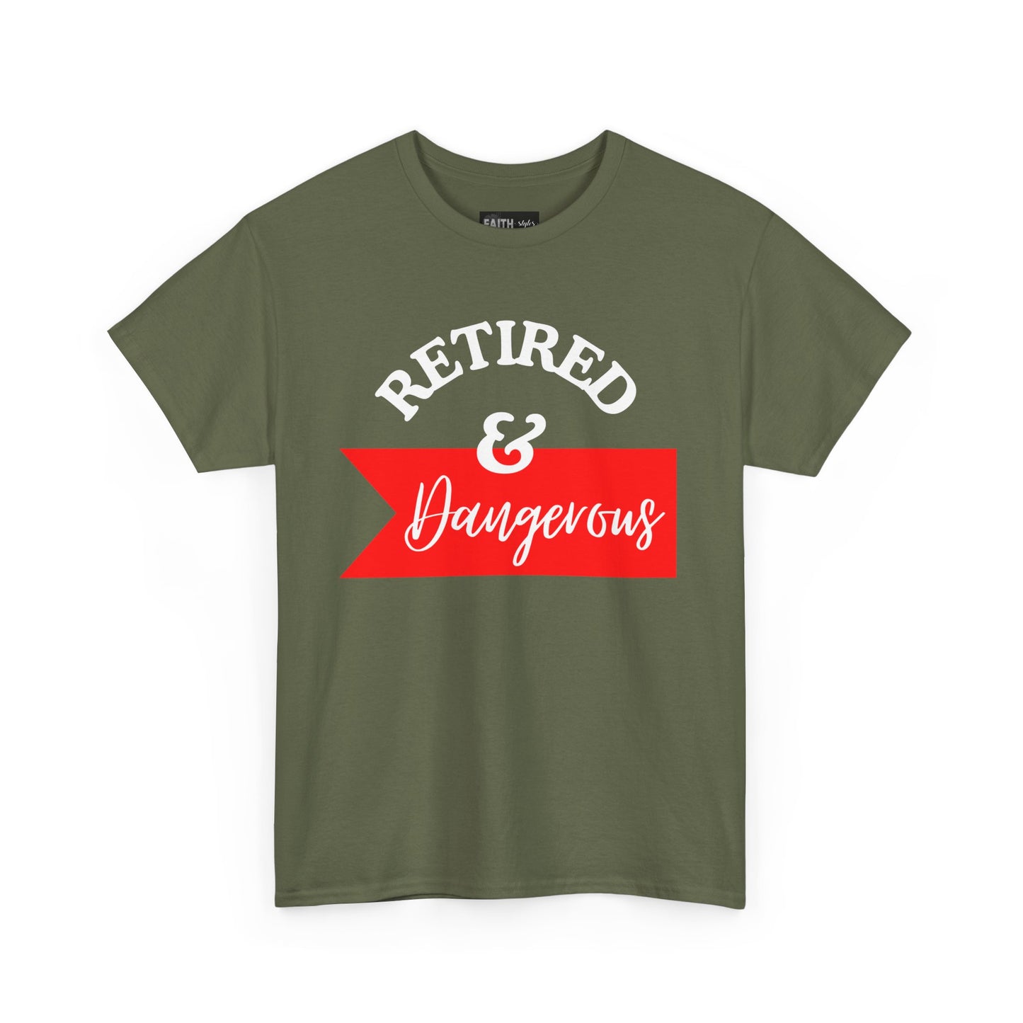 Retired & Dangerous Unisex Heavy Cotton Tee, Funny Retirement Shirt, Gift for Retirees, Casual Wear, Humorous Retirement Tees