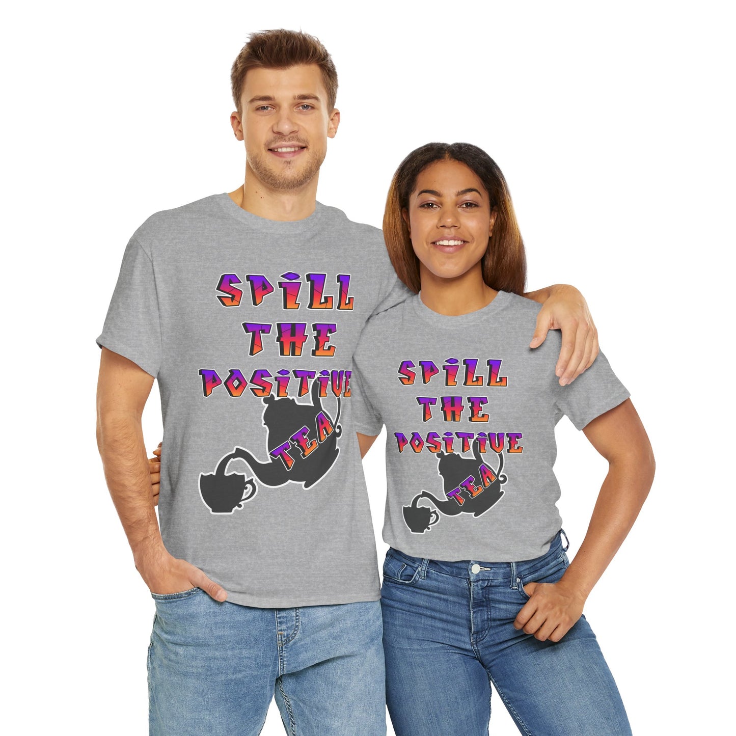Positive Vibes Tee, Funny T-Shirt, Gift for Tea Lovers, Casual Wear, Inspirational Apparel, Unique Graphic Tee