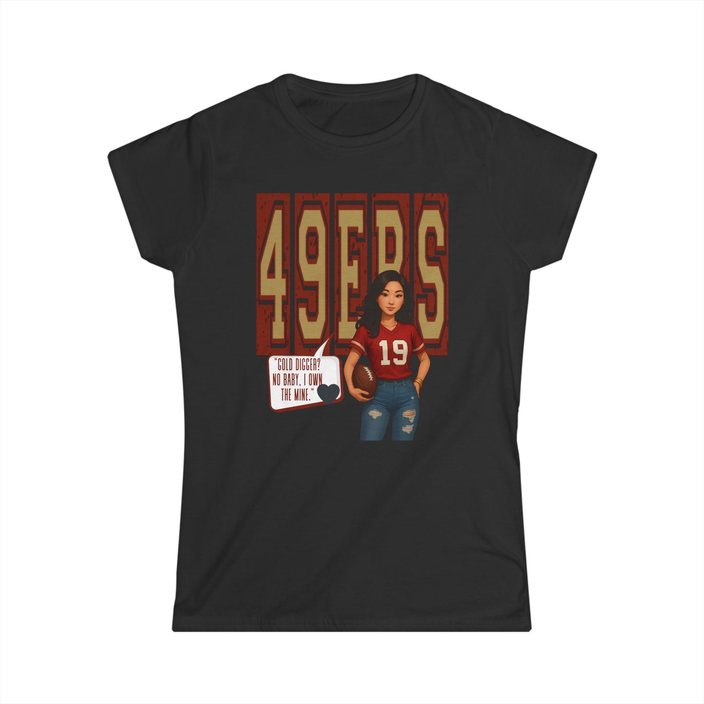 49ers Women's Softstyle Tee, sporty t-shirt, football fan shirt, casual apparel, NFL women's top, game day outfit