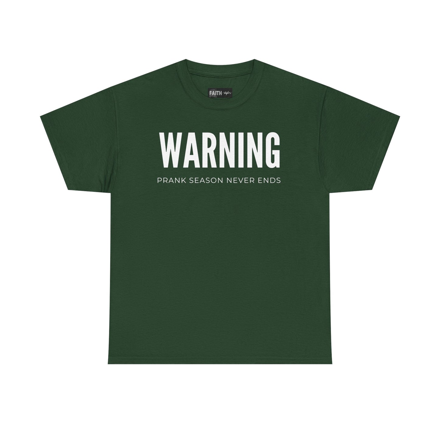Warning Prank Season Unisex Heavy Cotton Tee | Fun Gift, Casual Wear, Comedy Merchandise, Birthday Gift, Prankster Shirt