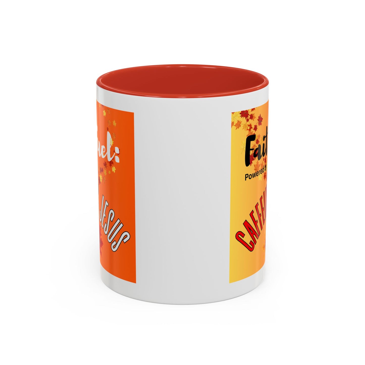 FaithFuel Caffeine & Jesus Mug - Fall Coffee Cup, Inspirational Gift, Autumn Decor, Home Office Supplies, Religious Mug