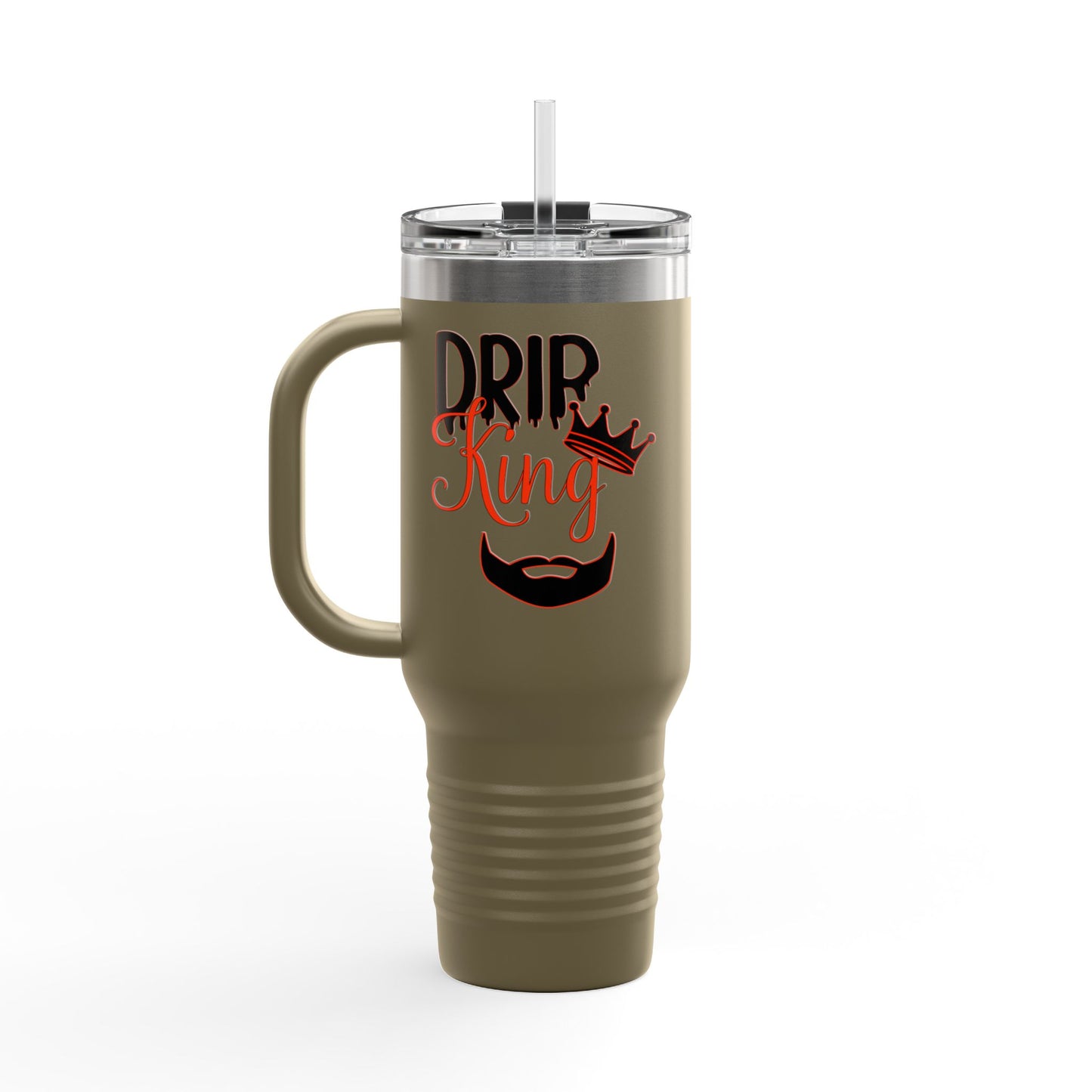 Drip King Insulated Travel Mug, 40oz | Perfect for Coffee Lovers, Gift for Him, Road Trips, Bearded Men, Stylish Drinkware