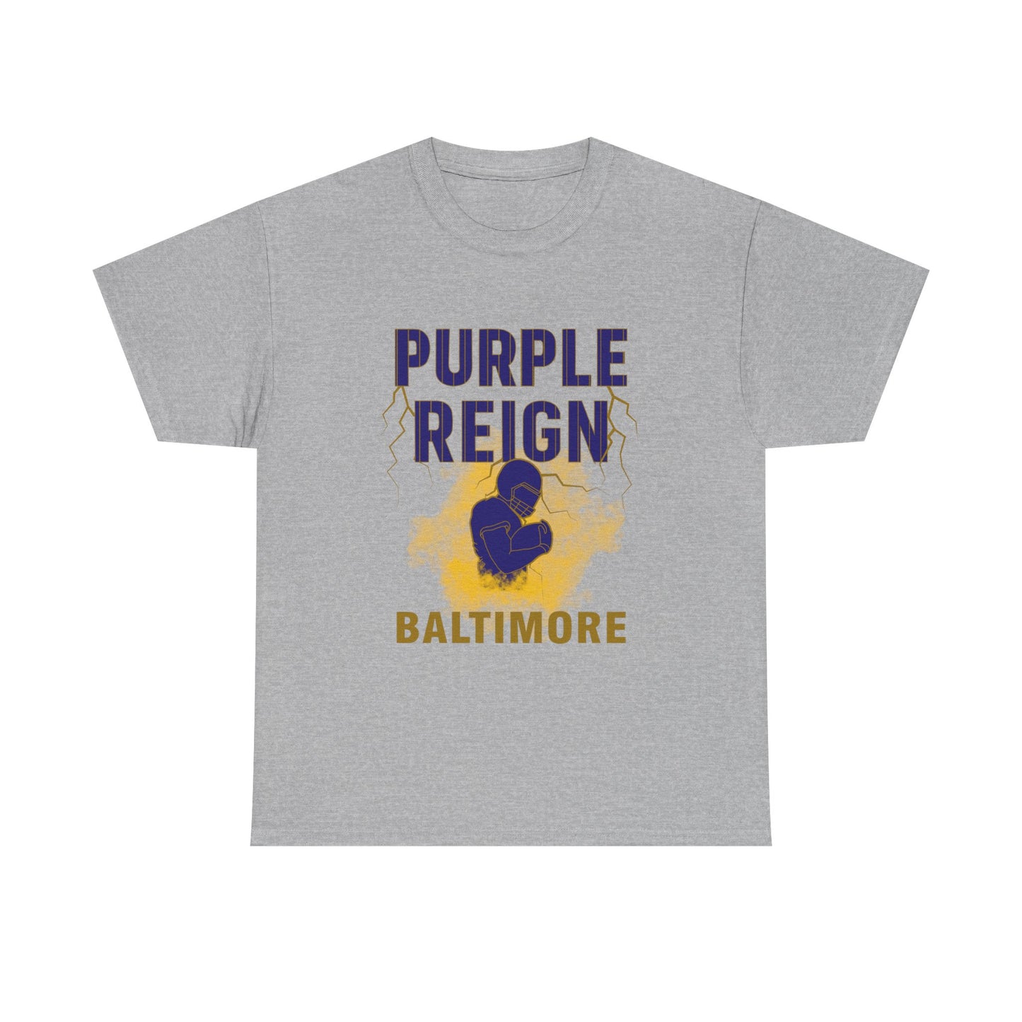 Purple Reign Male Cotton Tee - Bold Style for Baltimore Fans, Casual