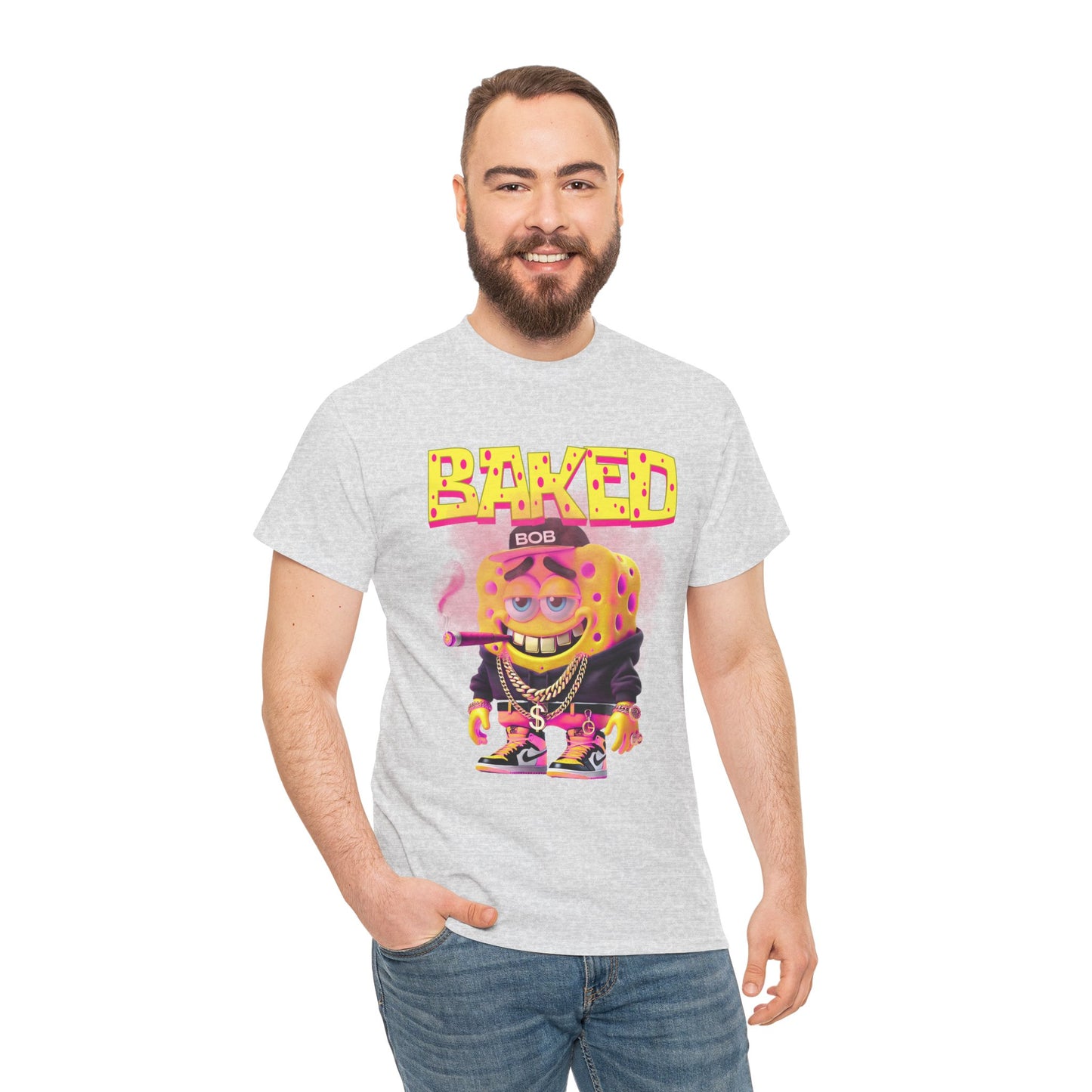 Baked Bob Unisex Heavy Cotton Tee - Fun Graphic Tee for Casual Wear