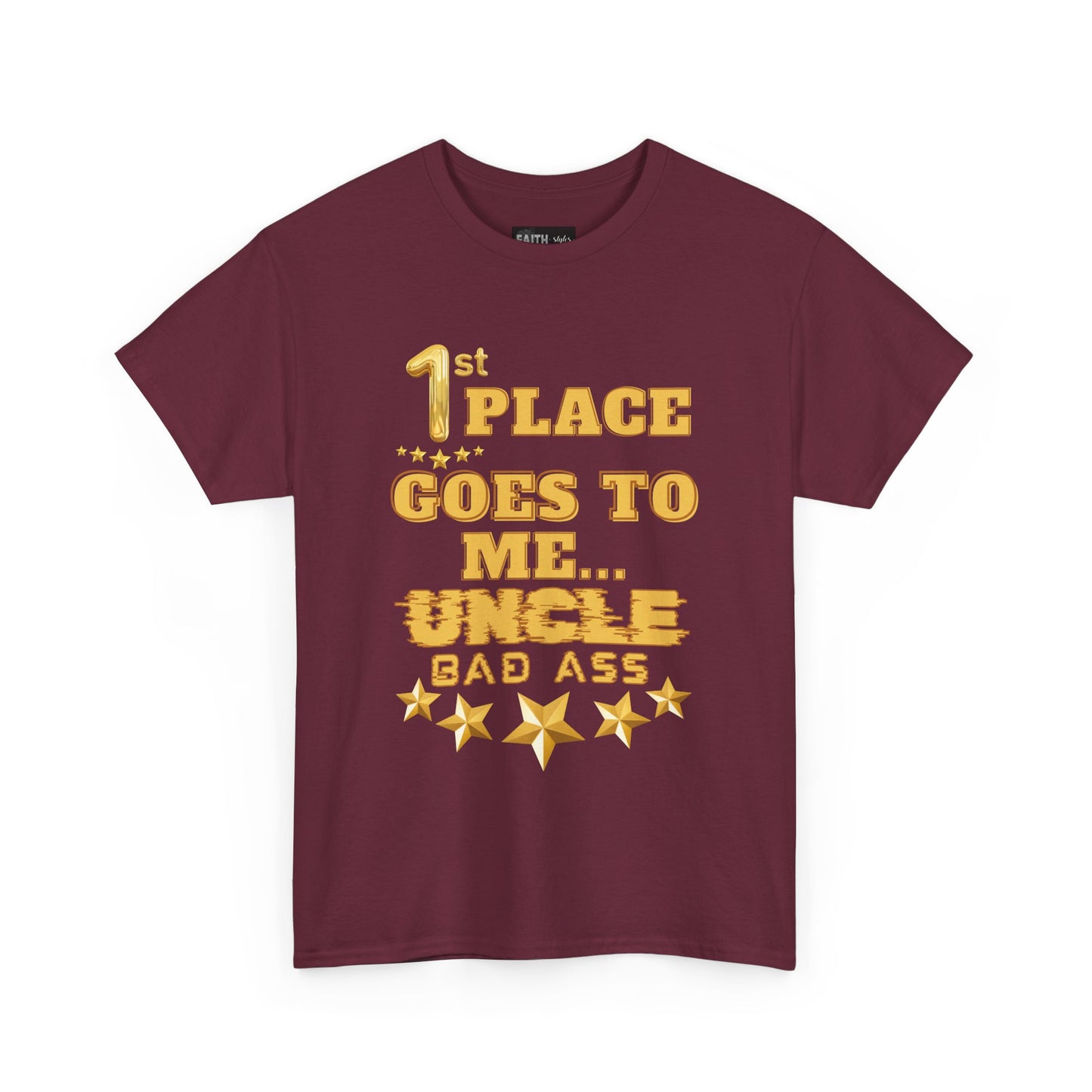 1st Place Uncle Badass Tee | Funny Gift for Uncle, Unisex Cotton Shirt, Family Reunion, Birthday Celebration, Casual Wear