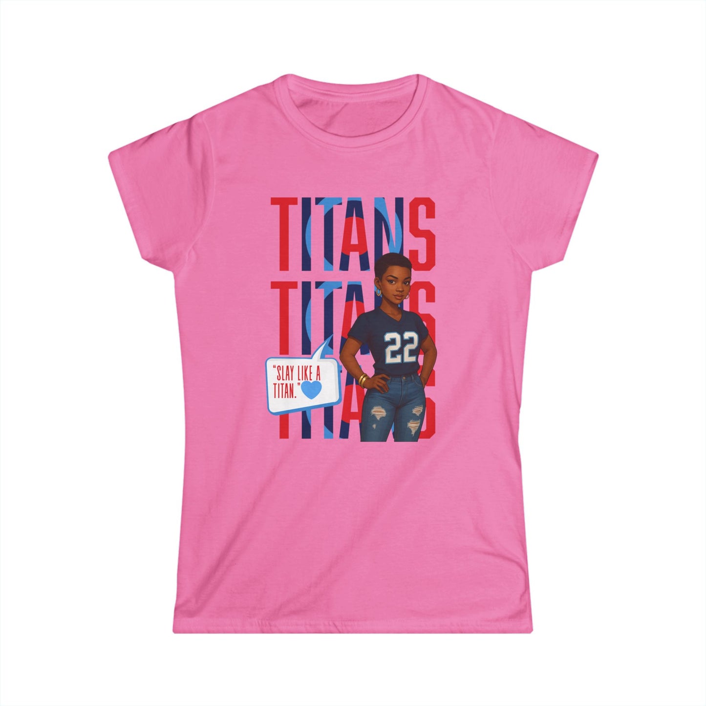 Women Sports Spirit Tee - Titans Fan Shirt, Game Day Outfit, Cheerleader Top, Birthday Gift, Teams Support Apparel