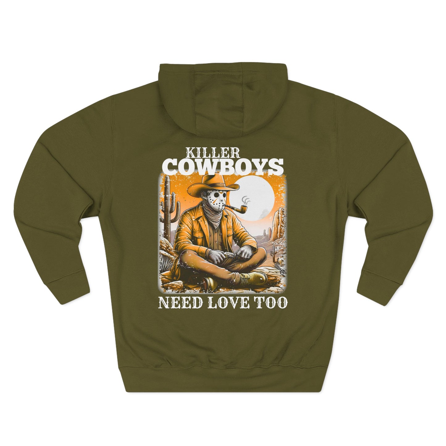 Three-Panel Fleece Hoodie-Front & Back Images