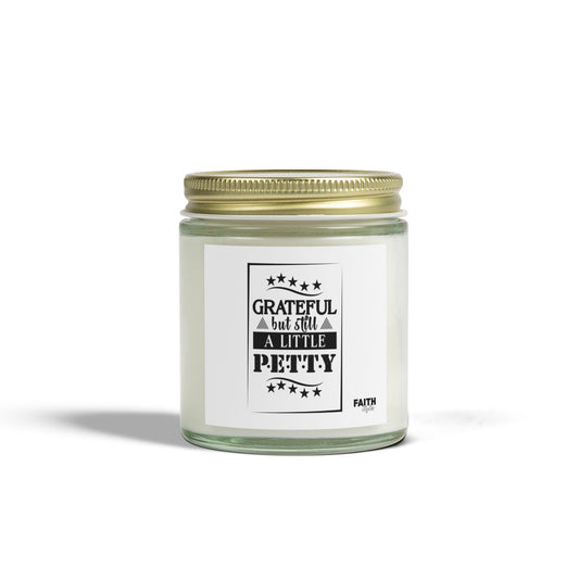 FaithStyles "GRATEFUL..." Scented Wax Candles, Coconut Apricot Wax (4oz, 9oz)