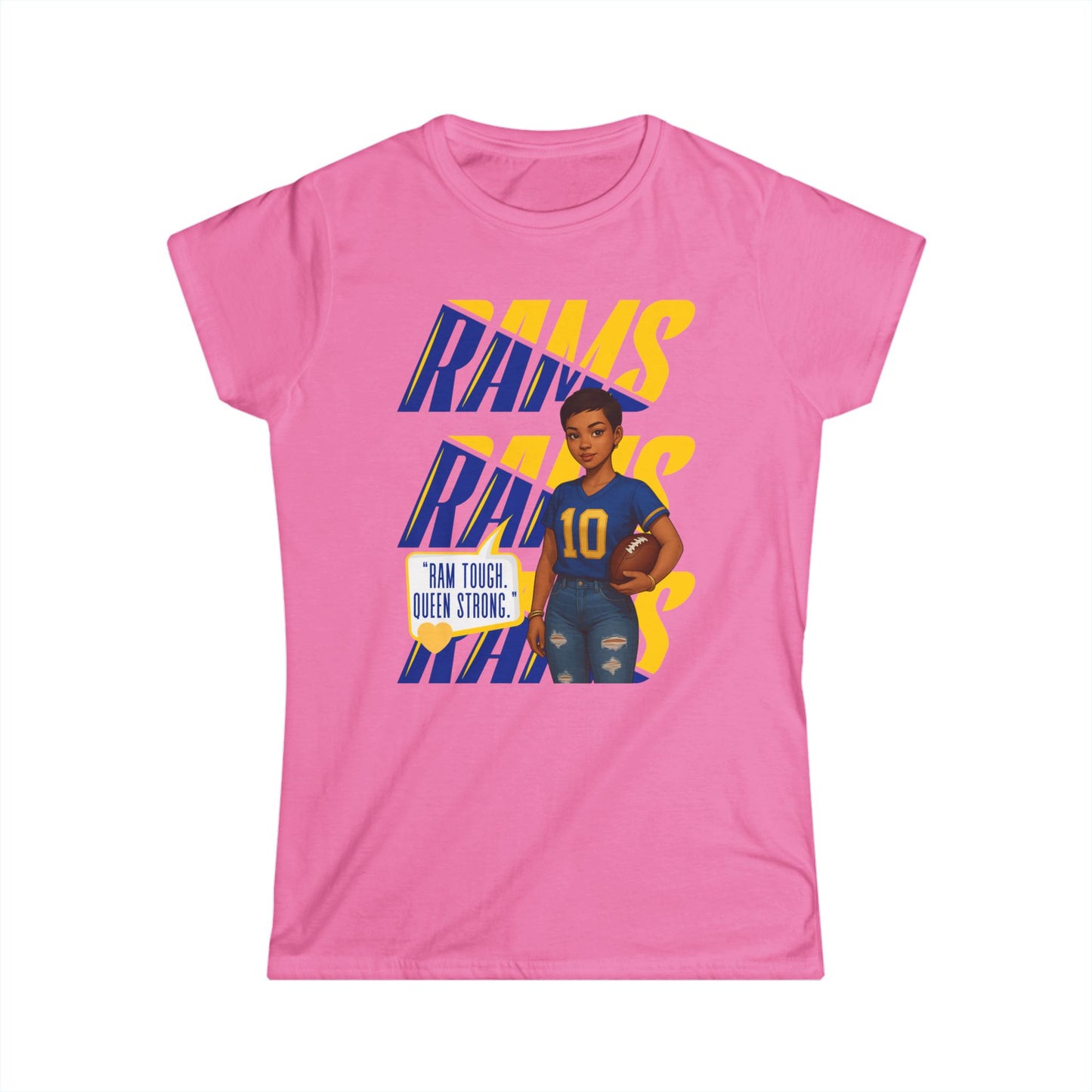 Empowering Women's Softstyle Tee - Rams Theme, Football Fashion, Game Day Apparel, Sports Fan Shirt, Gift for Her