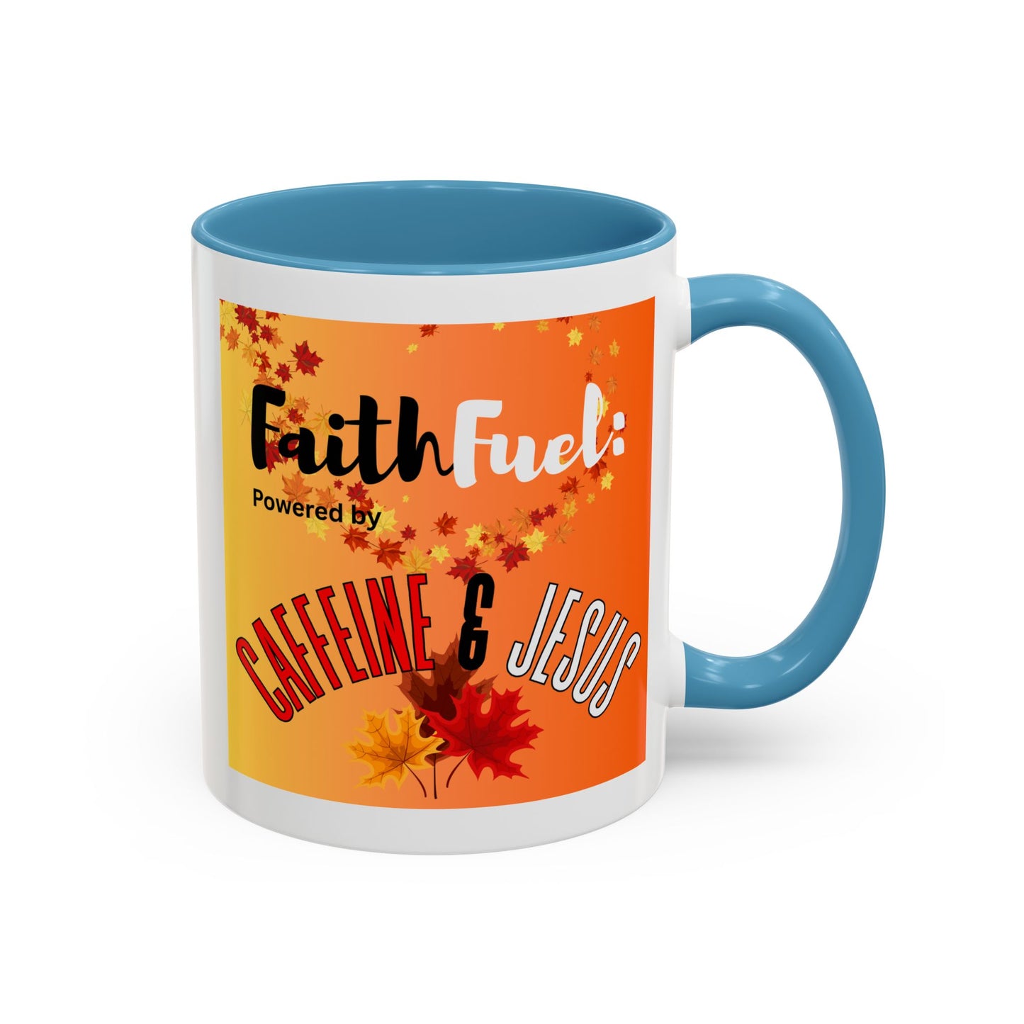 FaithFuel Caffeine & Jesus Mug - Fall Coffee Cup, Inspirational Gift, Autumn Decor, Home Office Supplies, Religious Mug