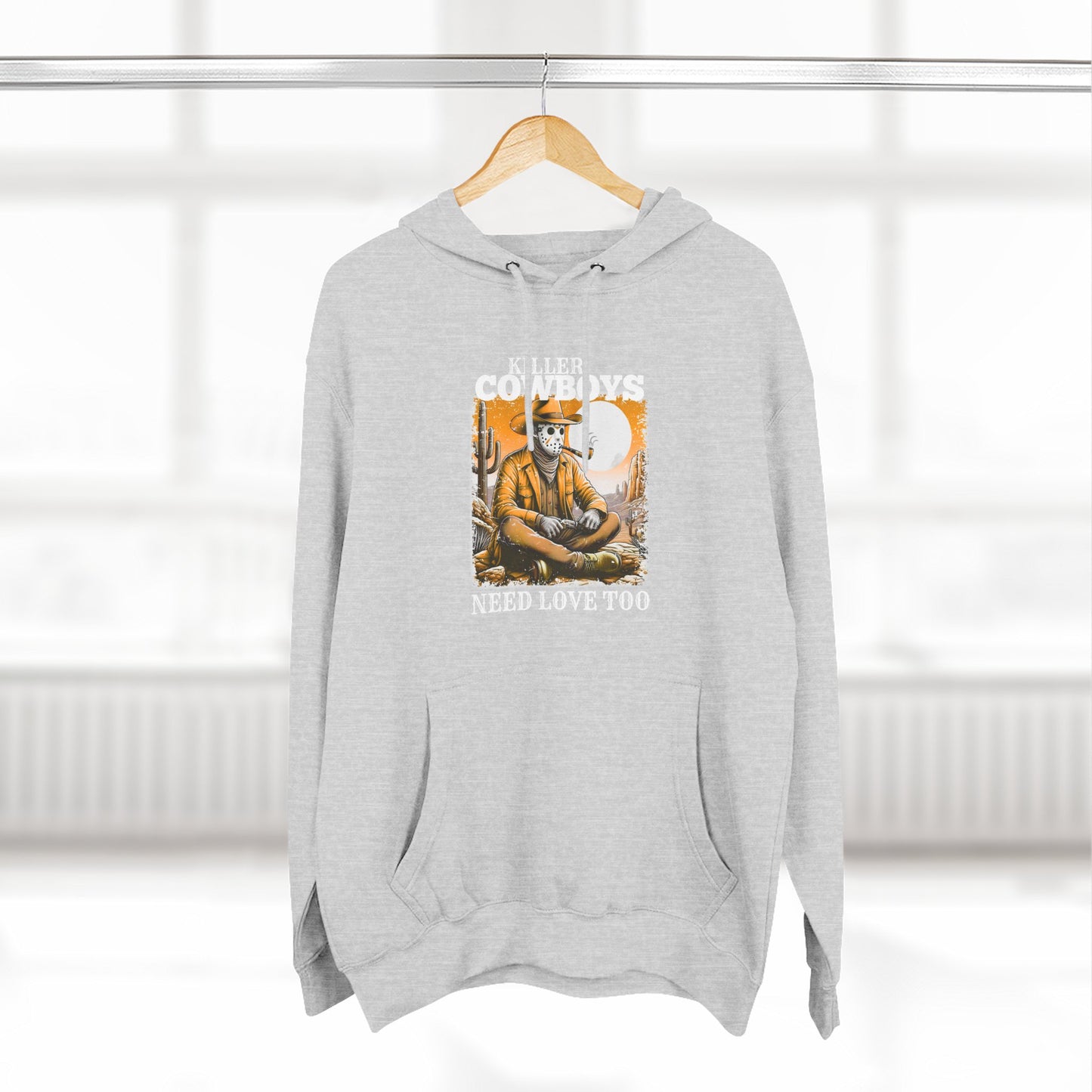Three-Panel Fleece Hoodie-Front & Back Images