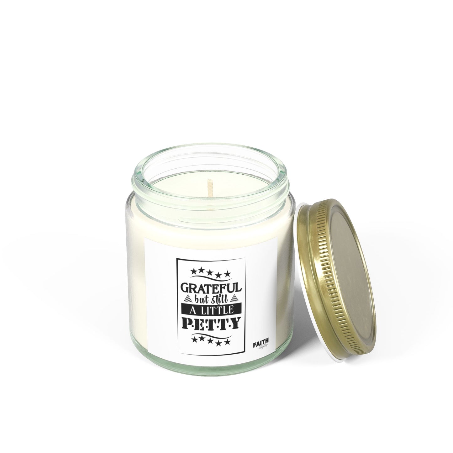 FaithStyles "GRATEFUL..." Scented Wax Candles, Coconut Apricot Wax (4oz, 9oz)