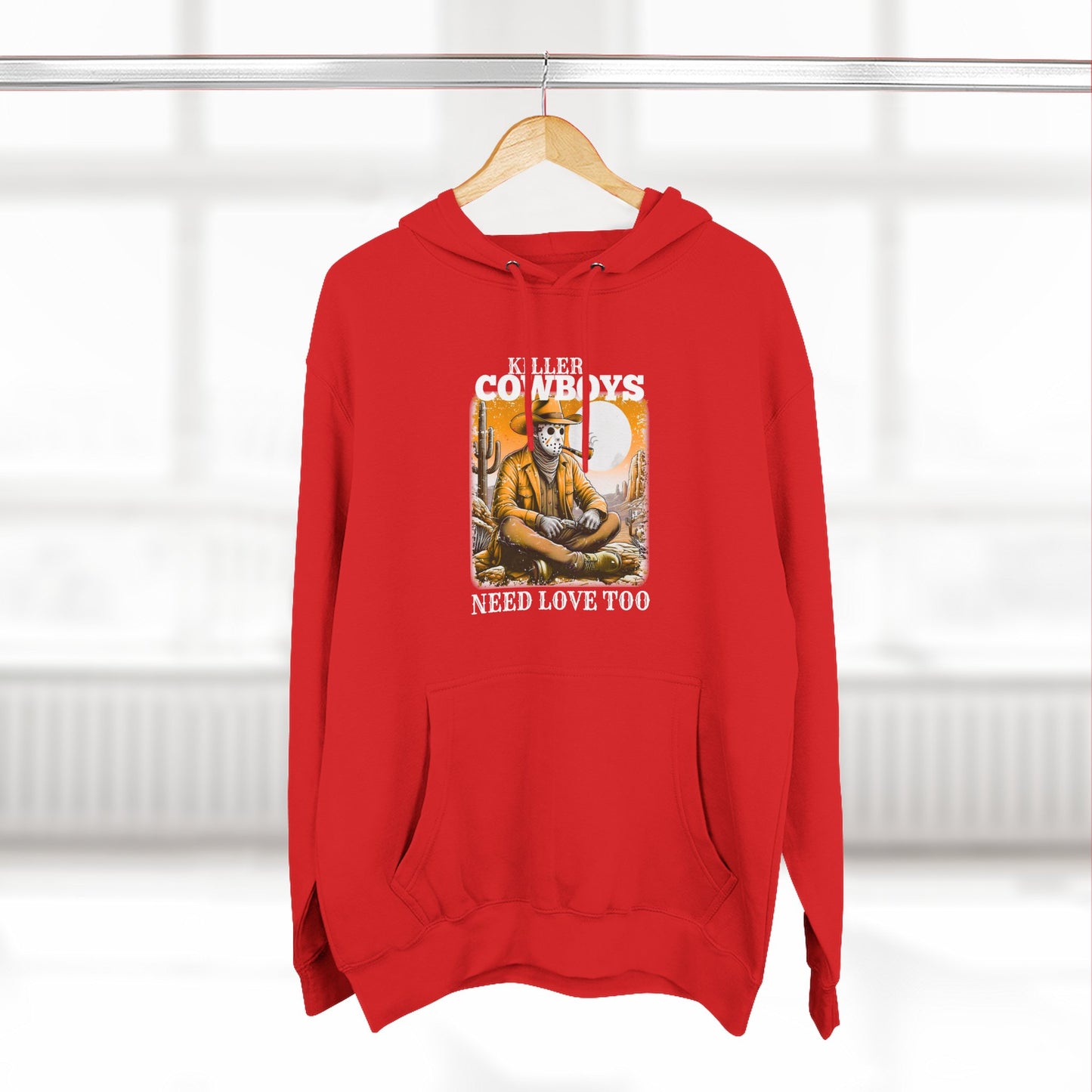 Three-Panel Fleece Hoodie-Front & Back Images