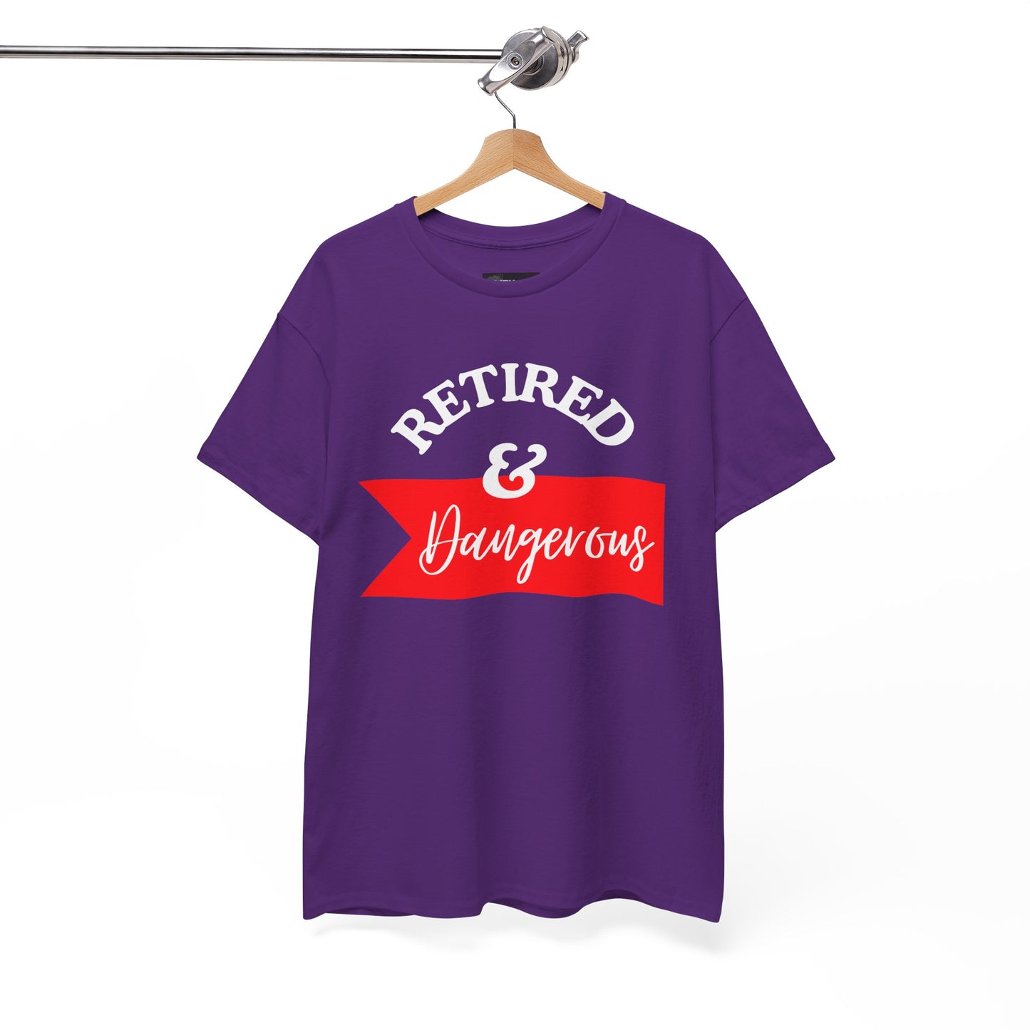Retired & Dangerous Unisex Heavy Cotton Tee, Funny Retirement Shirt, Gift for Retirees, Casual Wear, Humorous Retirement Tees