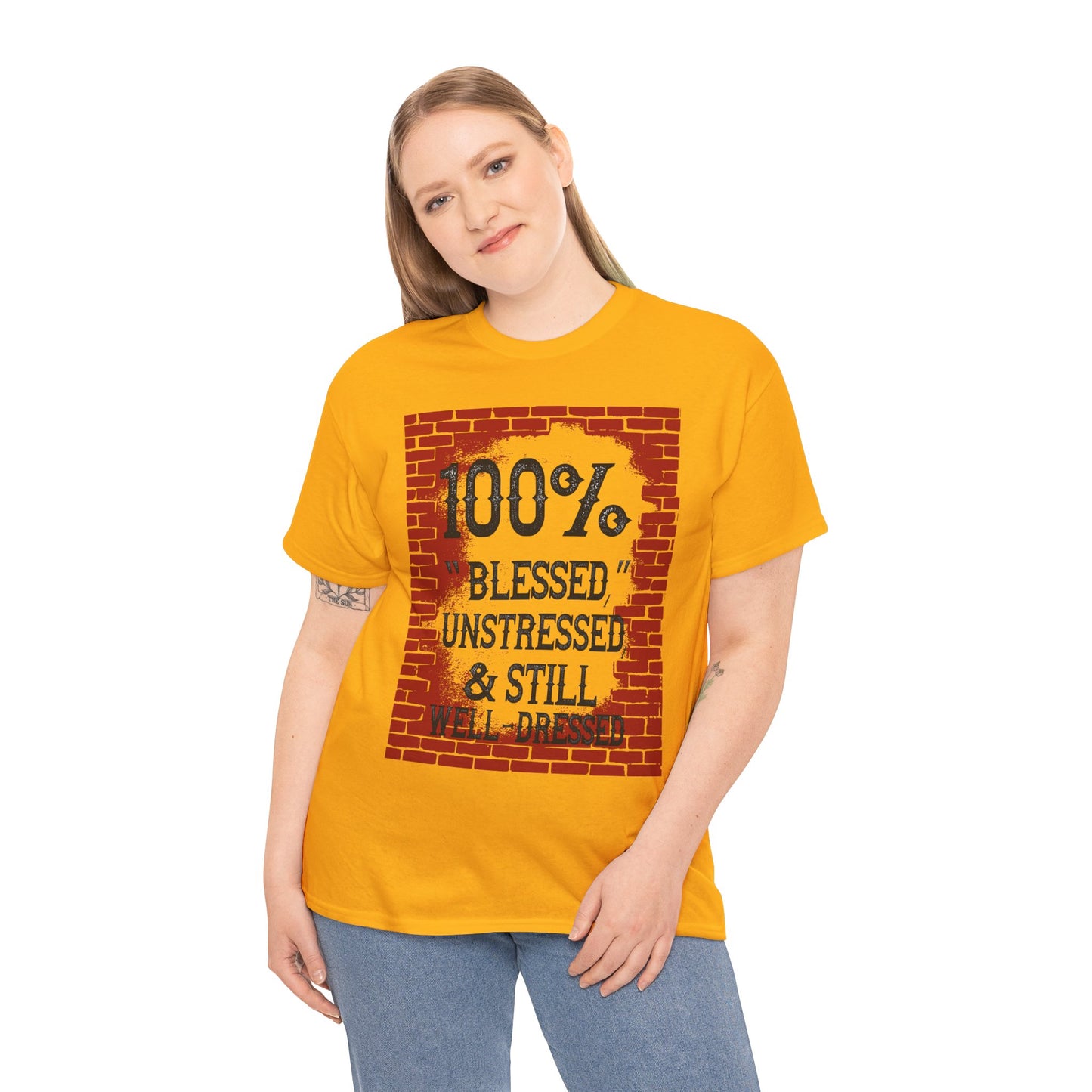 "100% Blessed" Unisex Heavy Cotton Tee - Motivational T-Shirt for Everyday Inspiration