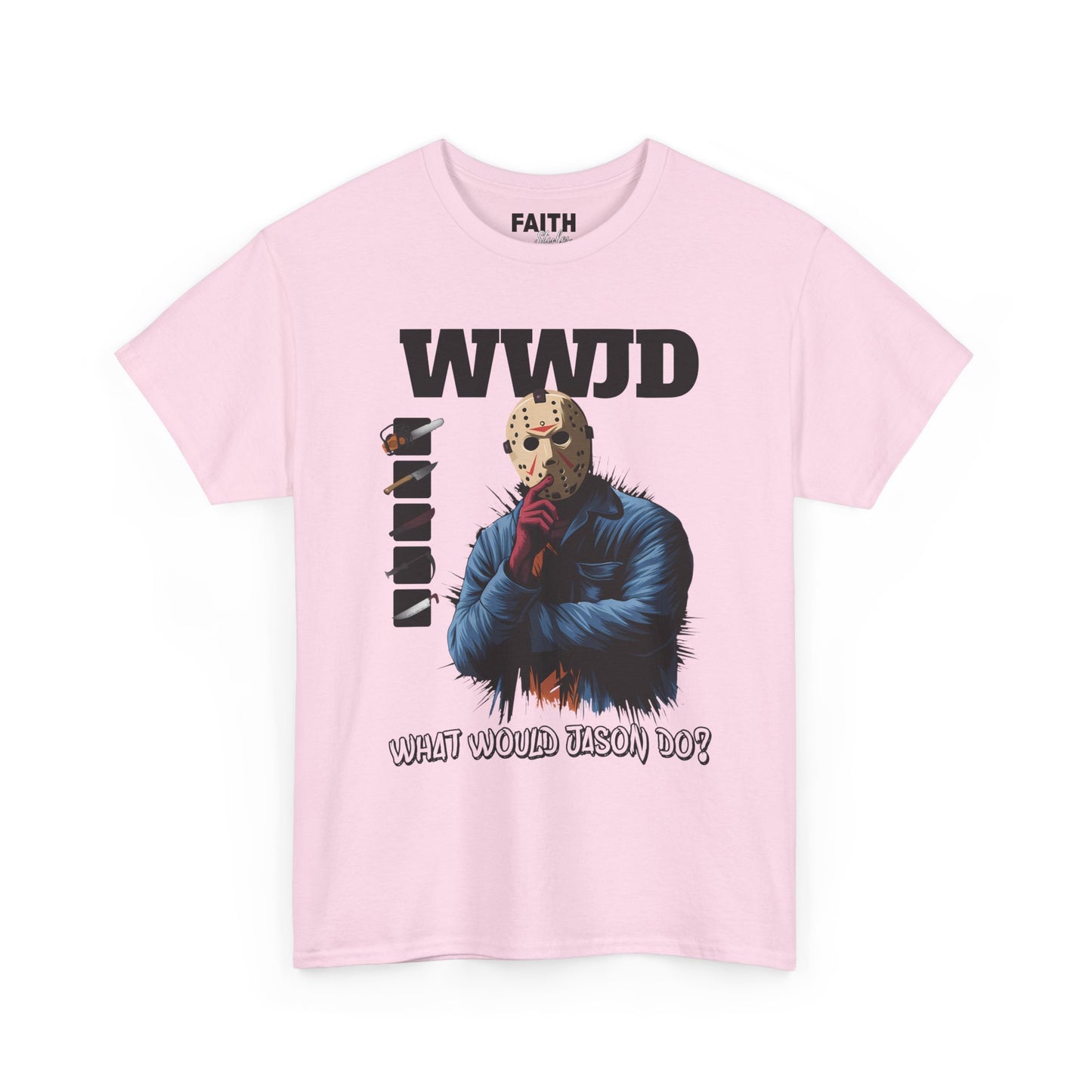 WWJD Unisex Heavy Cotton Tee, Graphic T-Shirt, Casual Wear, Gift for Him, Trendy Apparel, Statement Tee