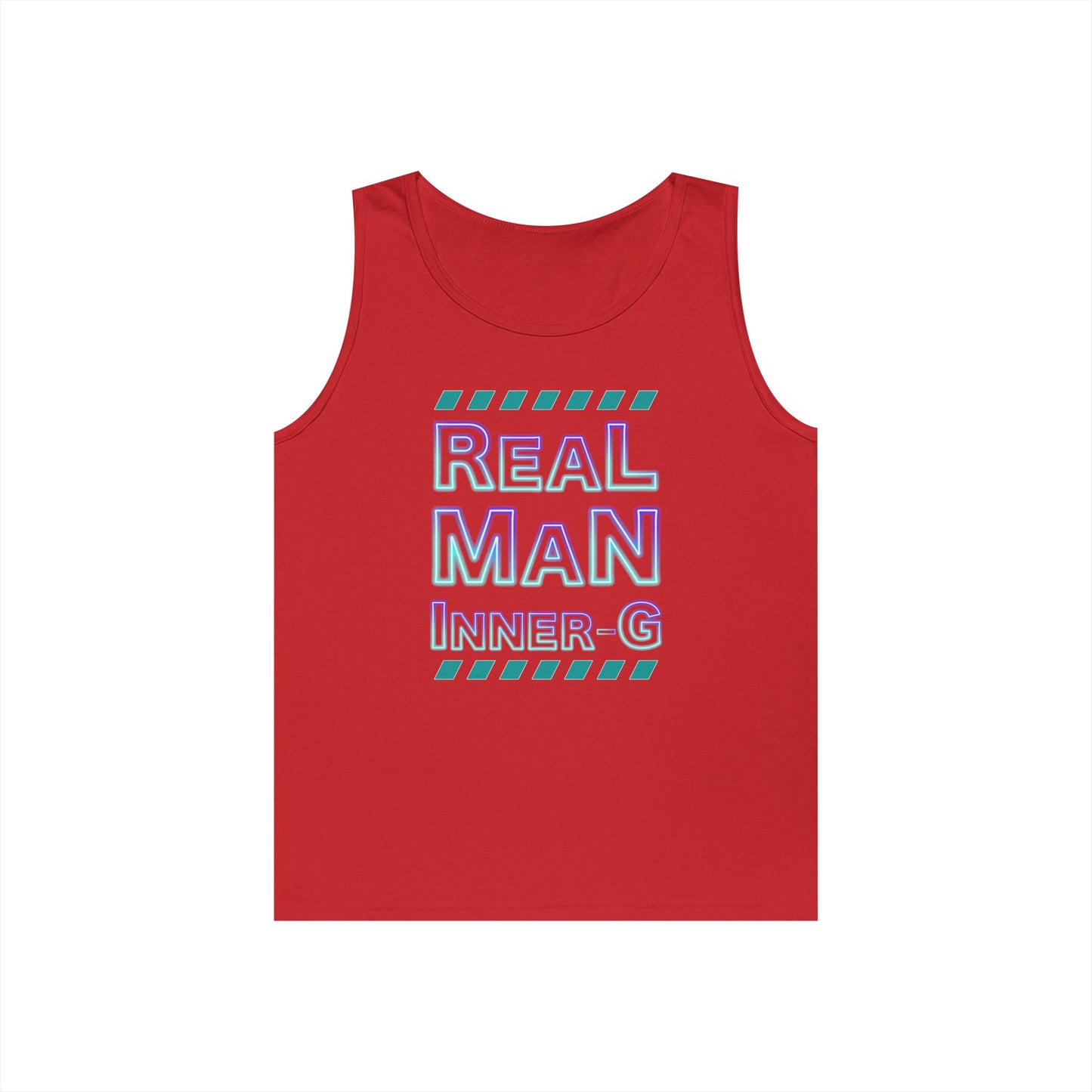 Real Man Inner G Unisex Heavy Cotton Tank Top, Motivational Gym Wear, Summer Fashion, Casual Outift, Gift for Him, Inspirational Tank