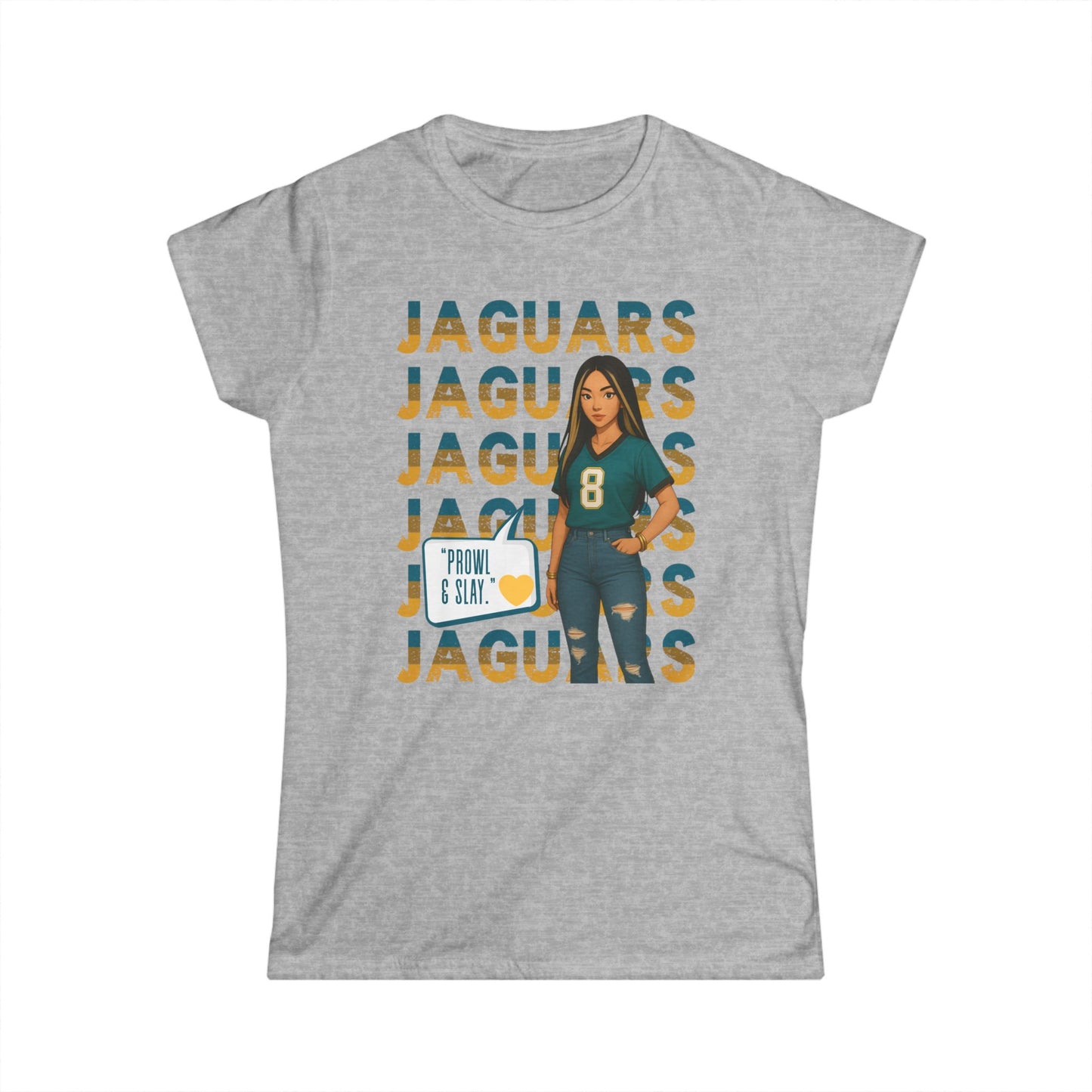 Jaguars Women's Softstyle Tee - Perfect for Game Day, Football Fans, Casual Wear, Gifts, Sports Apparel