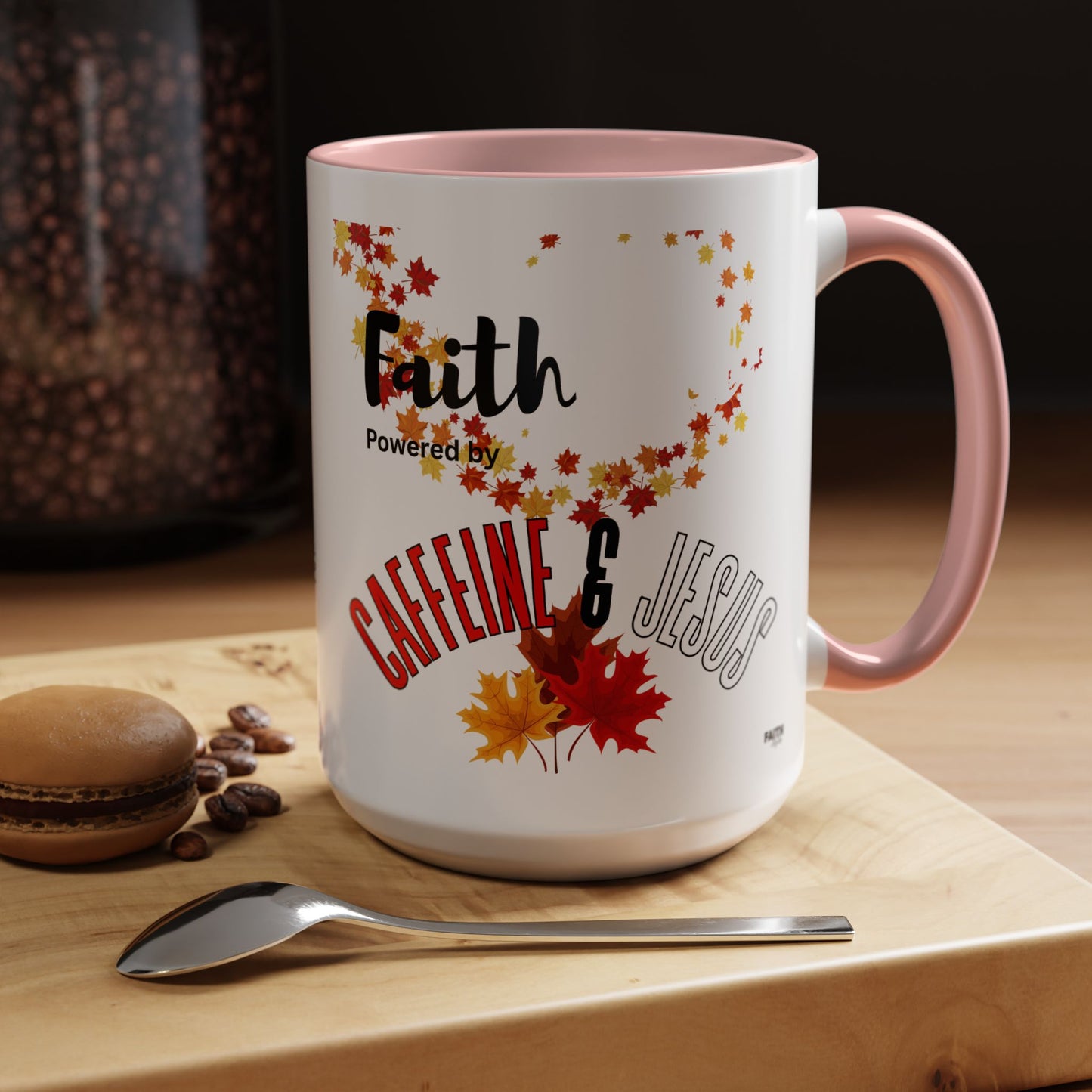 FaithStyles Faith & Caffeine Fall Coffee Mug | Perfect for Autumn Lovers, Thanksgiving Gift, Religious Coffee Cup, Inspirational Drinkware, Cozy Vibes