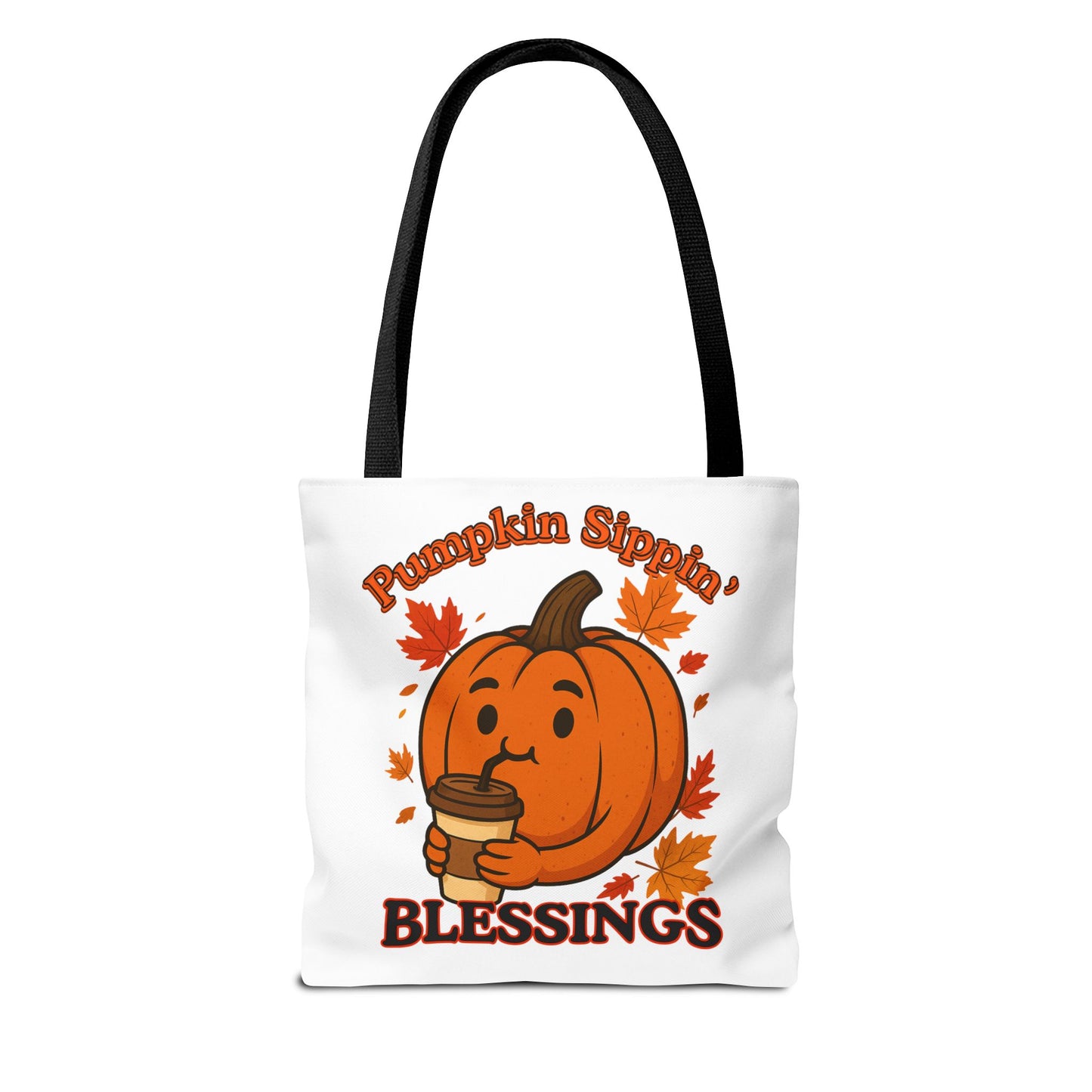 FaithStyles Autumn Pumpkin Blessings Tote Bag | Fall Bag, Cute Tote, Gift for Her, Thanksgiving, Coffee Lovers, Halloween Decor