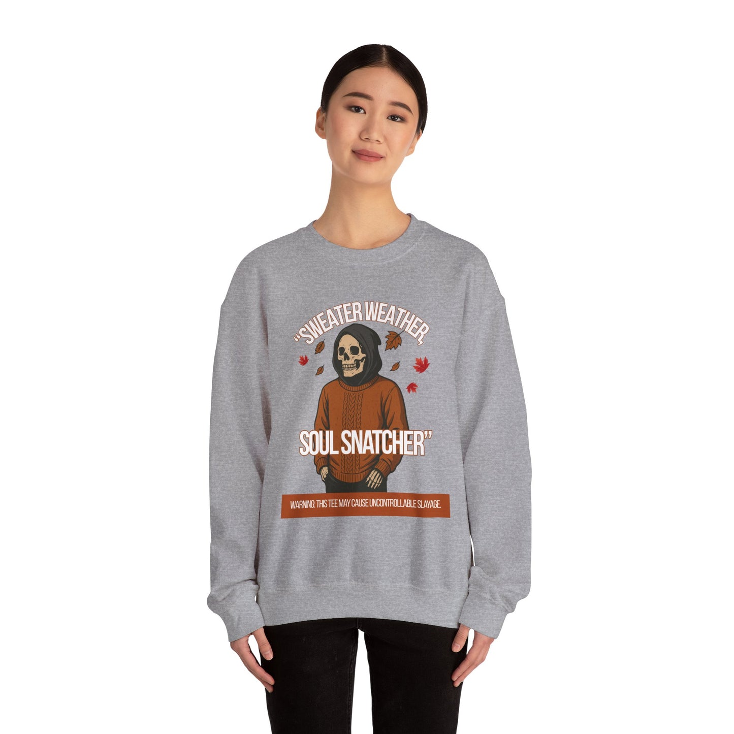 Soul Snatcher Crewneck Sweatshirt - Cozy Unisex Fall Apparel, Halloween Gift, Casual Streetwear, Autumn Fashion, Comfy Sweater