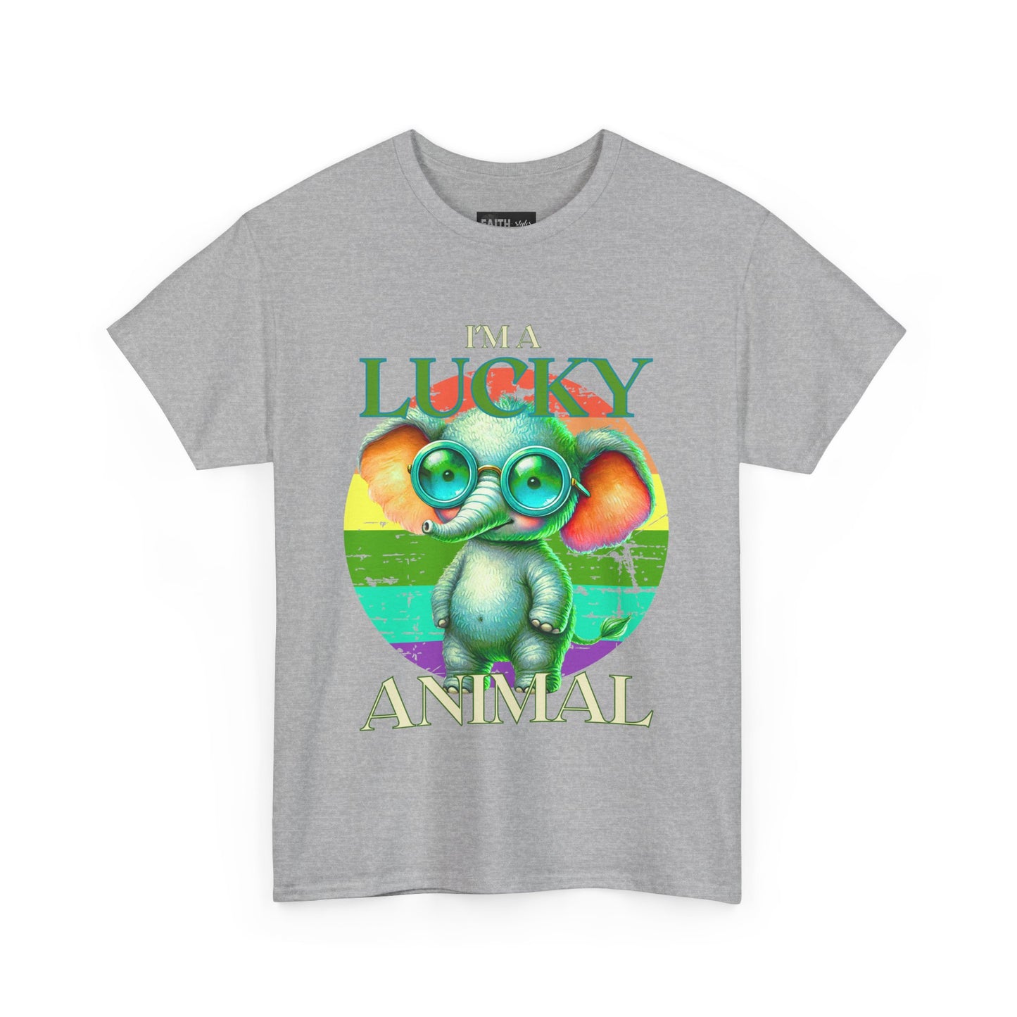 Lucky Animal Unisex Heavy Cotton Tee, Cute Gift for Animal Lovers, Casual Streetwear, St. Patrick's Day, Birthday Apparel