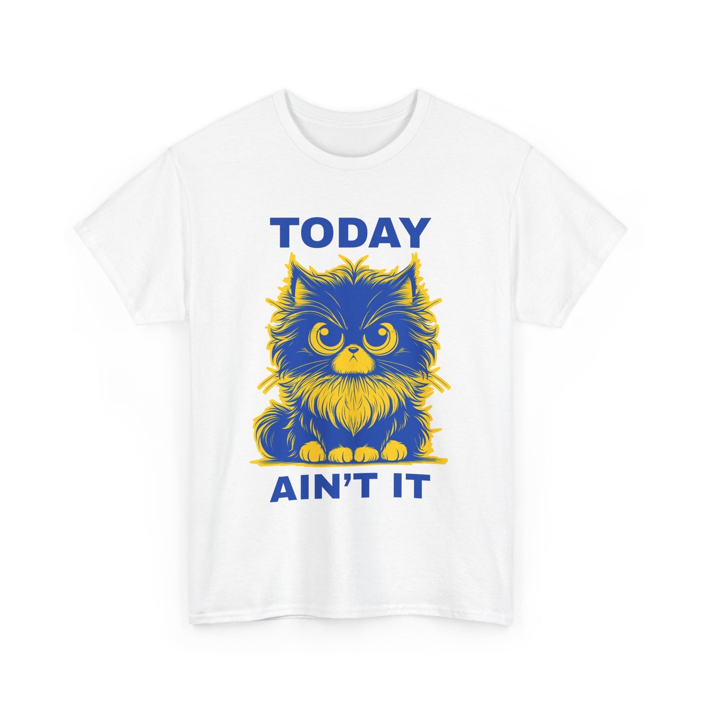 Funny Cat Tee - 'Today Ain't It' Unisex Heavy Cotton T-Shirt