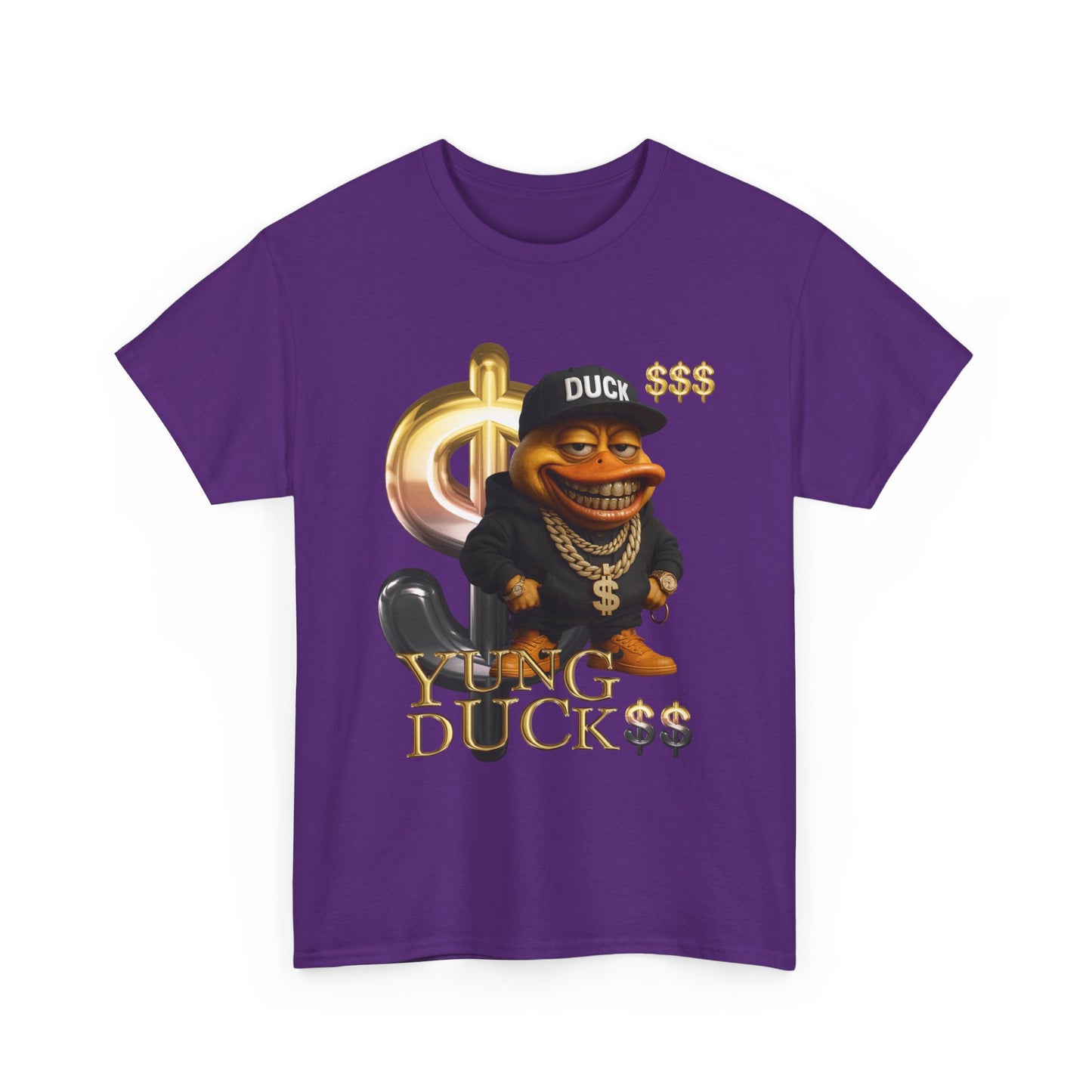 Yung Duck$$ Unisex Heavy Cotton Tee - Fun Streetwear T-Shirt for Casual Outfits