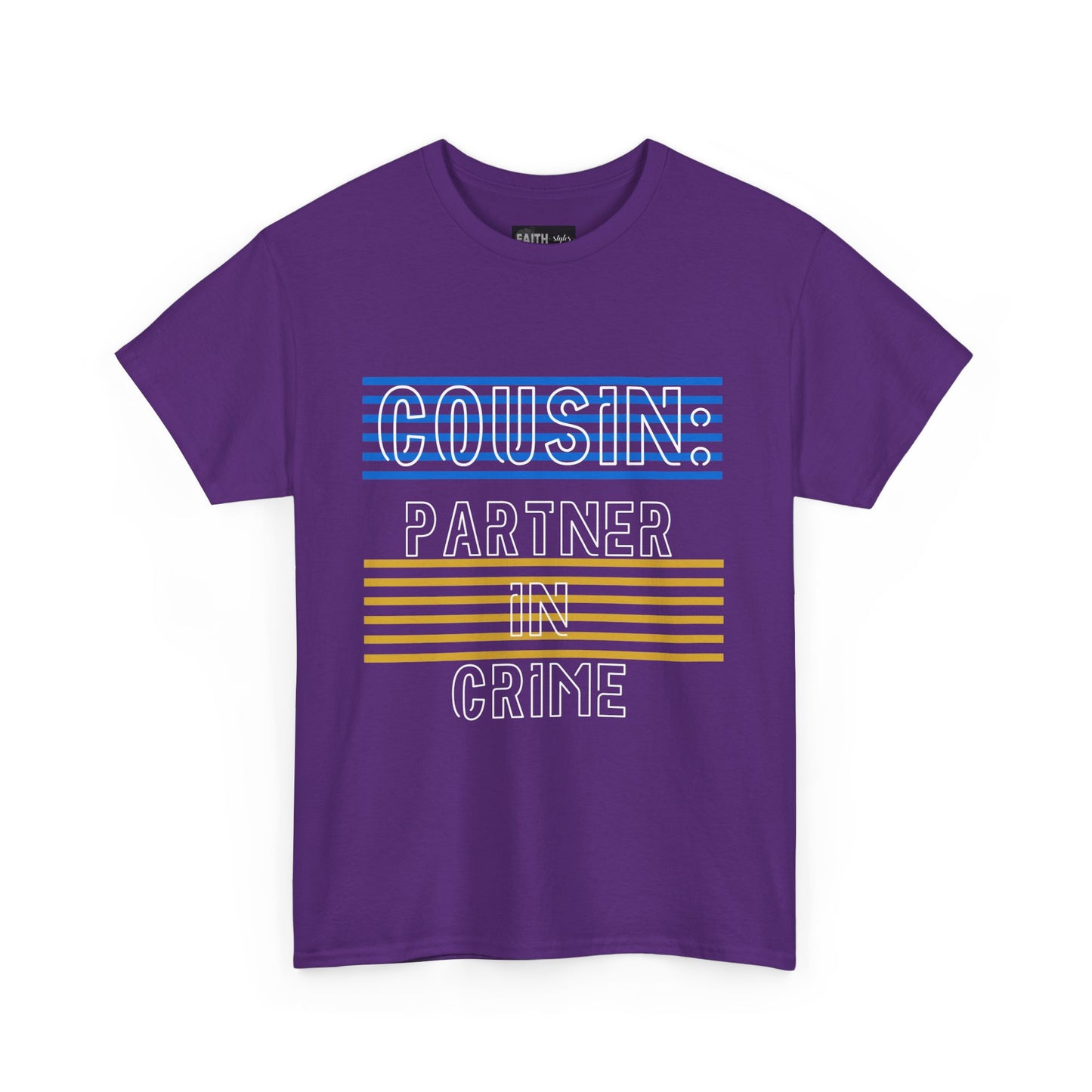 Cousins Partner in Crime Tee | Unisex Heavy Cotton T-Shirt for Family Gatherings, Cousin's Day, Gift for Cousins, Comfortable Casual Wear