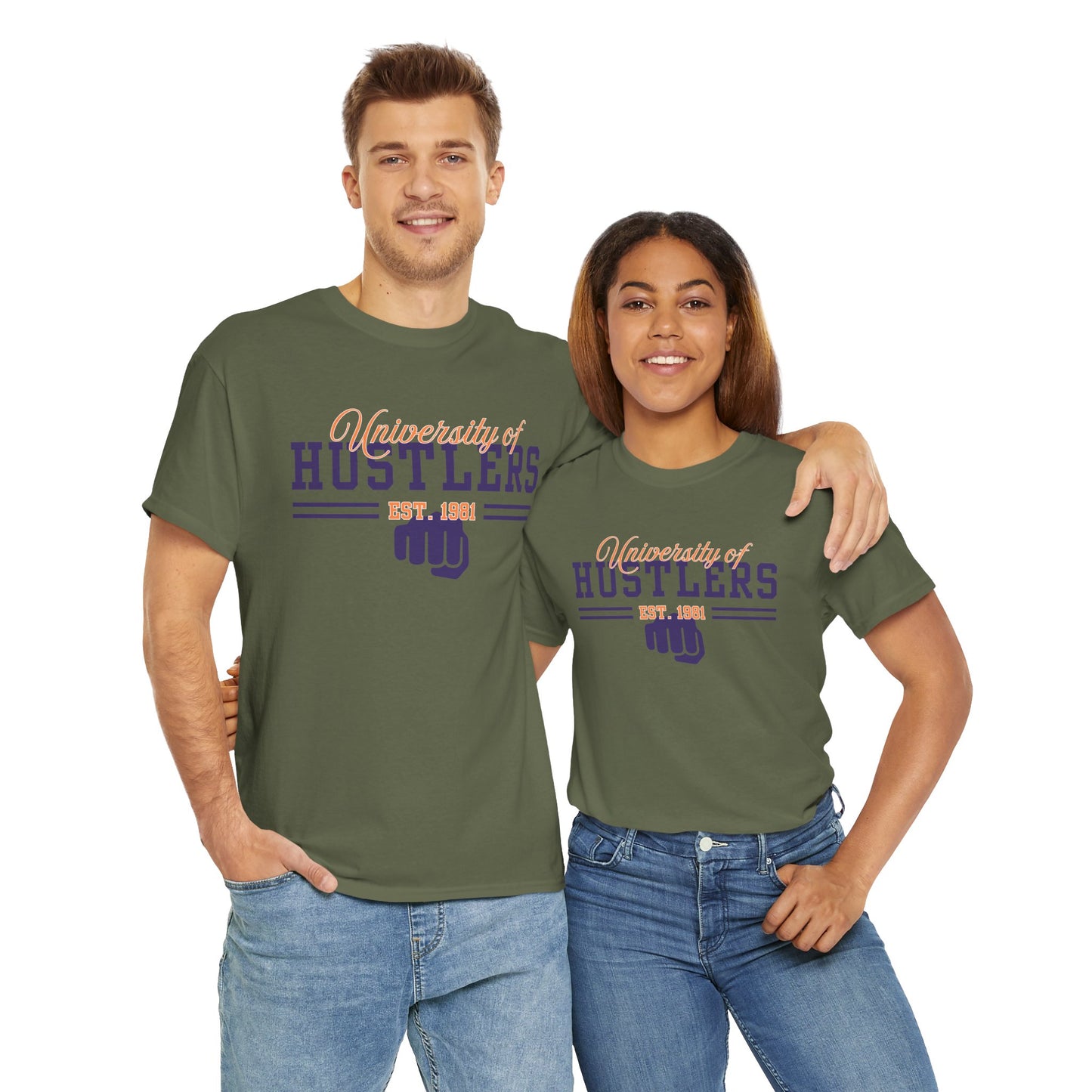 Hustlers Unisex Heavy Cotton Tee, Motivational T-Shirt for Entrepreneurs, Gift for Graduates, Streetwear, Casual Wear, Everyday Style