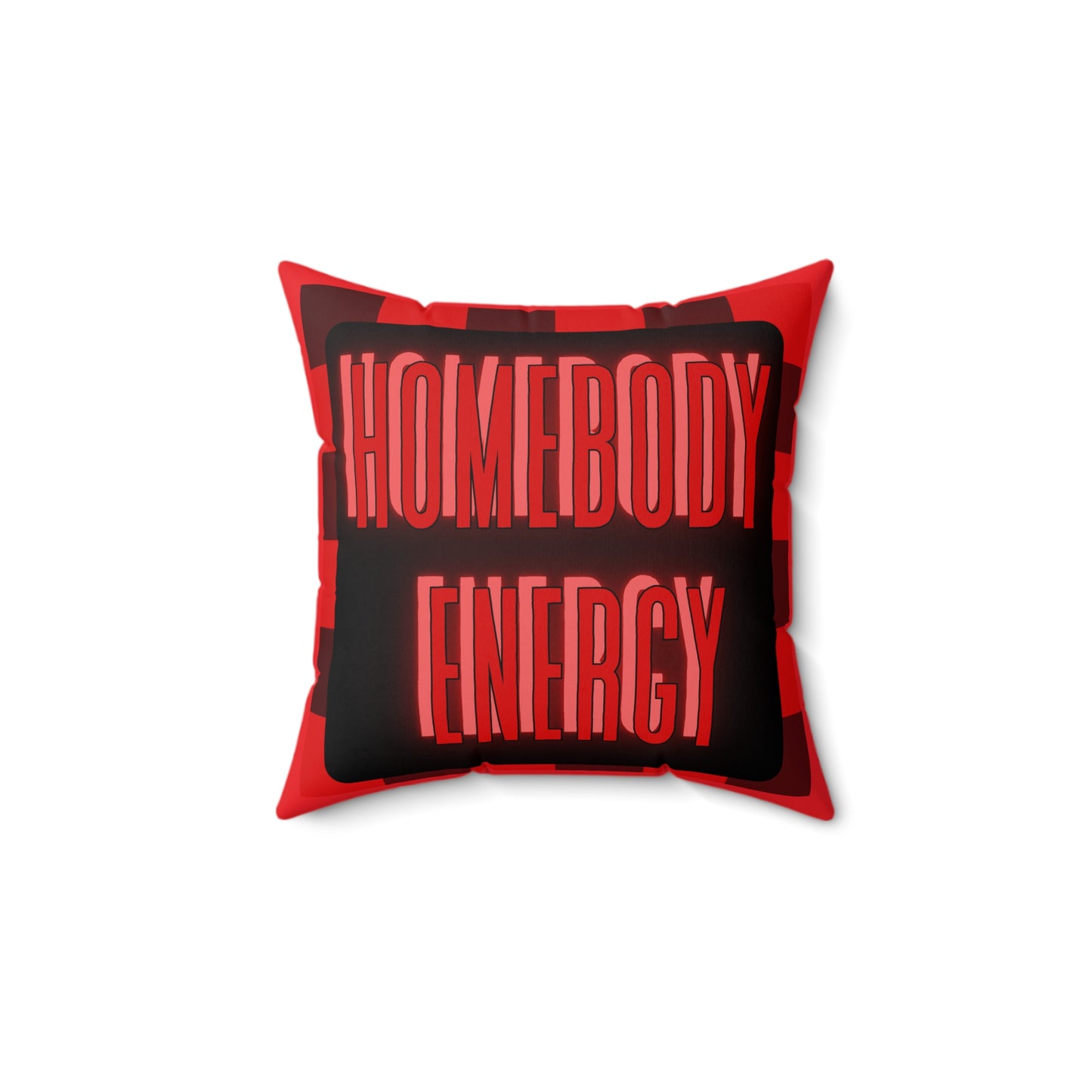 Homebody Energy Square Pillow - Cozy Decor, Gift for Home Lovers, Lounge Cushion, Cozy Vibes, Housewarming Essentials, Relaxation Accessory