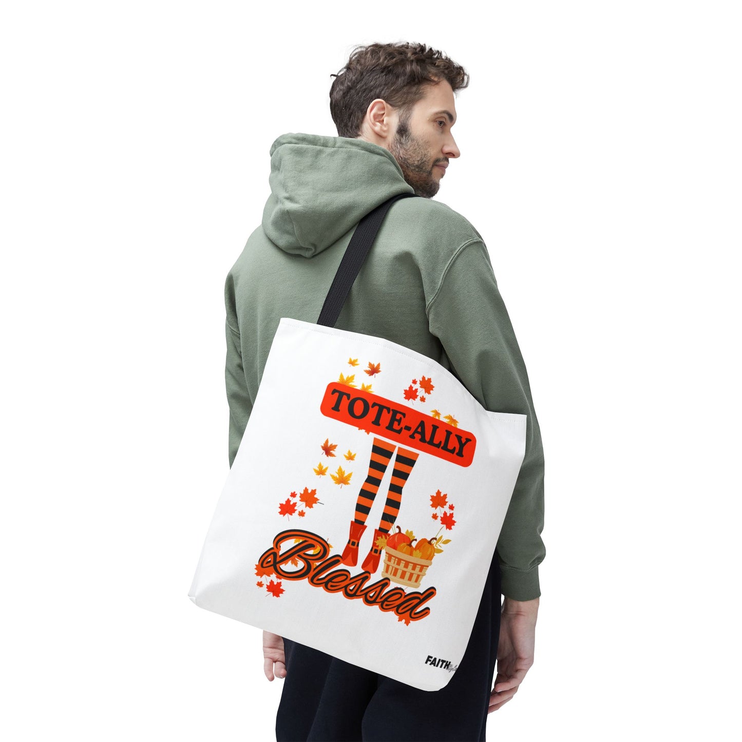 FaithStyles Blessed Holiday Tote Bag, Autumn Tote, Fall Accessories, Gift for Her, Seasonal Shopping Bag, Cute Grocery Bag