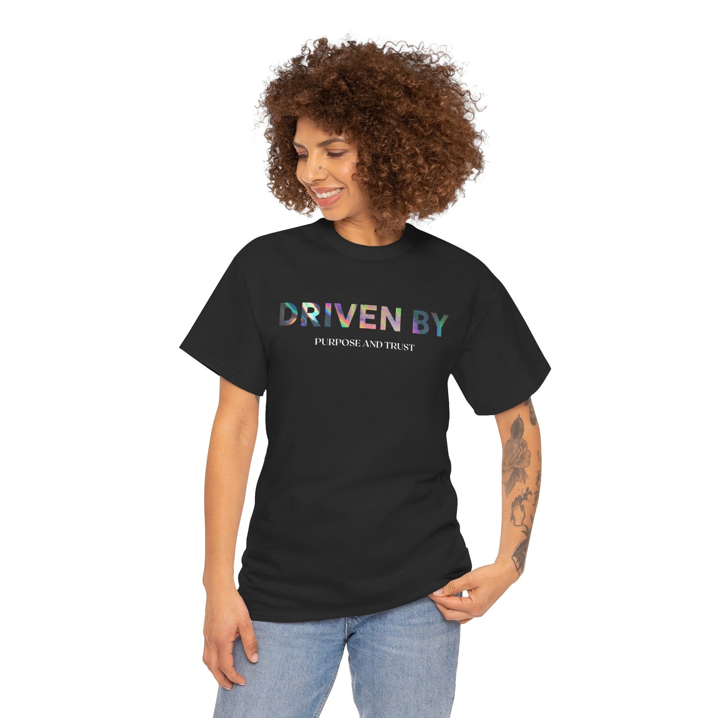 Driven By Inspiration Unisex Heavy Cotton Tee, Motivational Shirt, Casual Wear, Gift Idea for Friends, Positive Vibes, Everyday Style