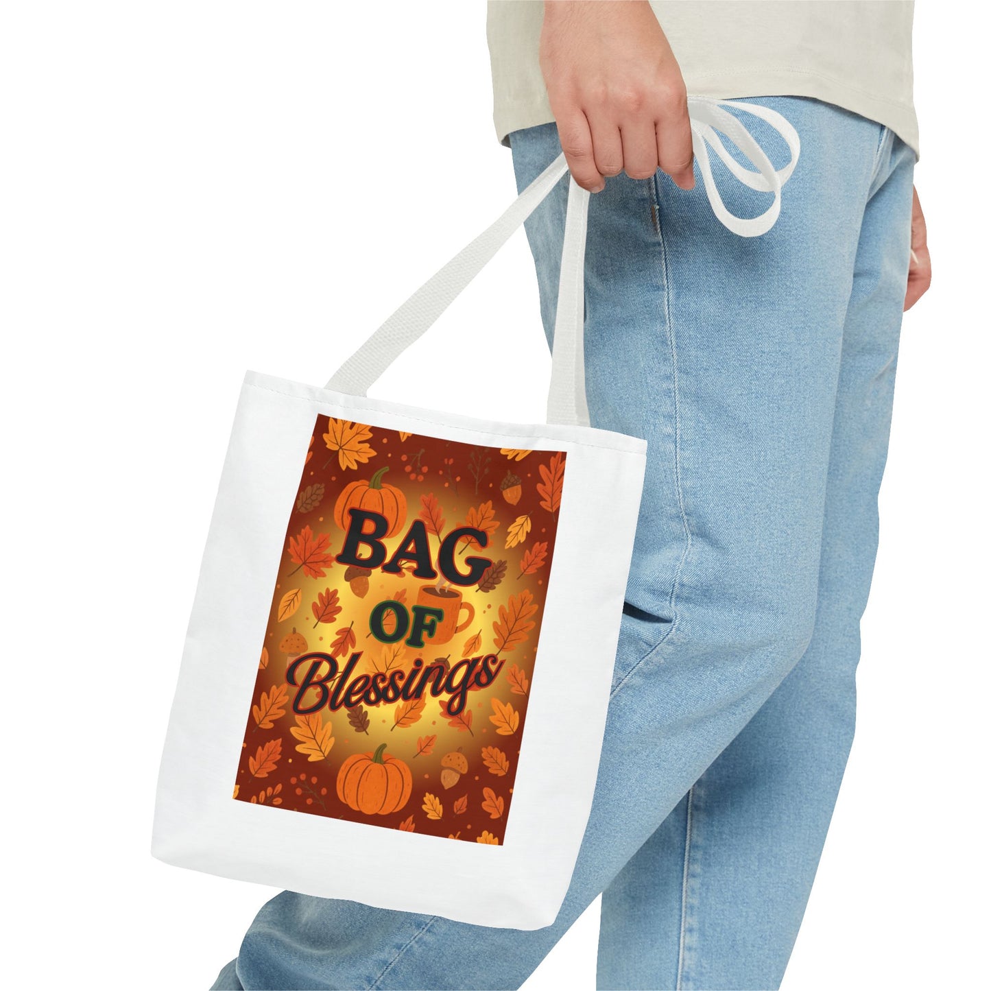 Autumn Blessings Tote Bag, Fall Tote for Shopping, Thanksgiving Gift Bag, Seasonal Carrier, Eco-Friendly Reusable Tote