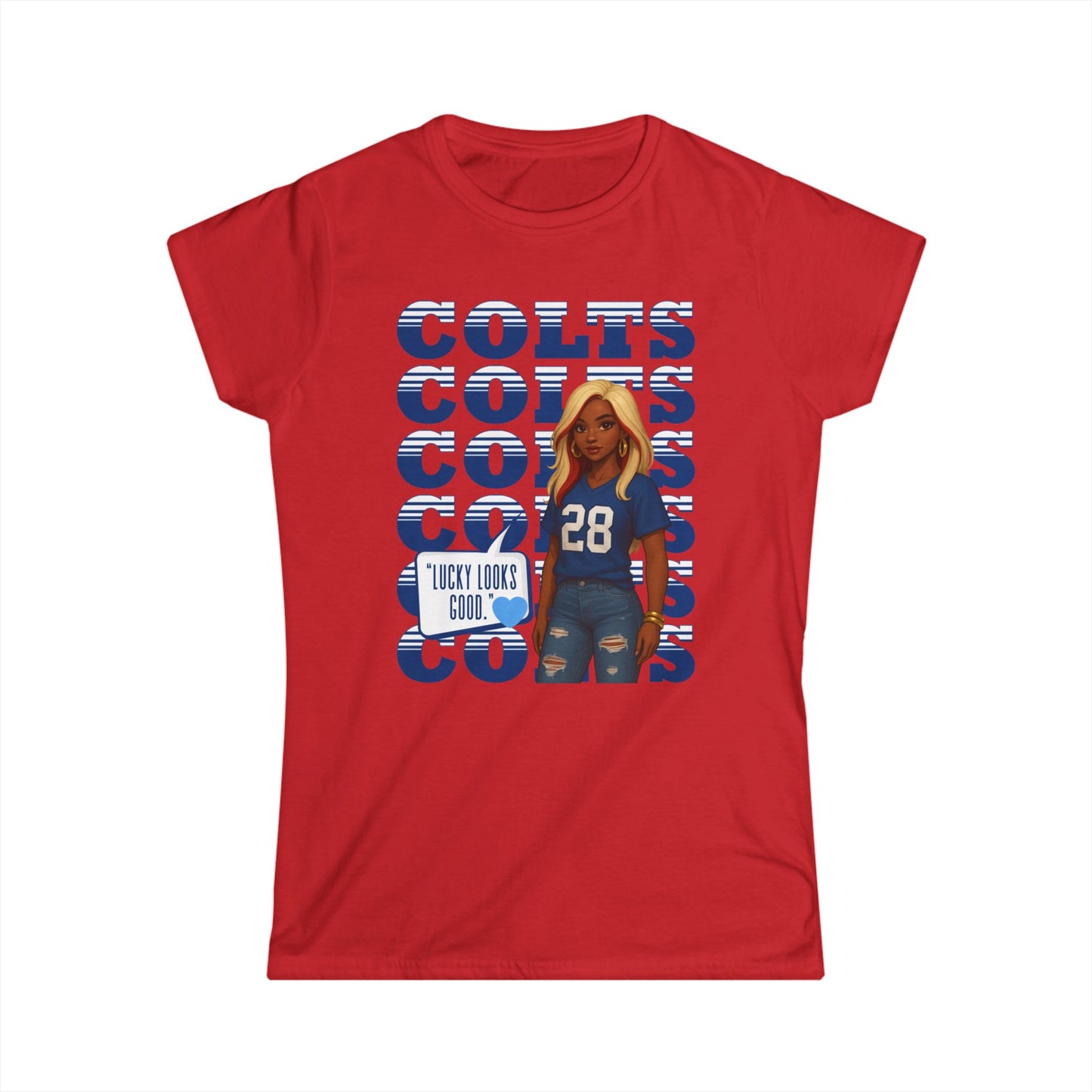 Colts Cheer Women's Softstyle Tee - Perfect for Game Day, Football Fans, Casual Wear, Sports Events, Gift Idea, Team Spirit