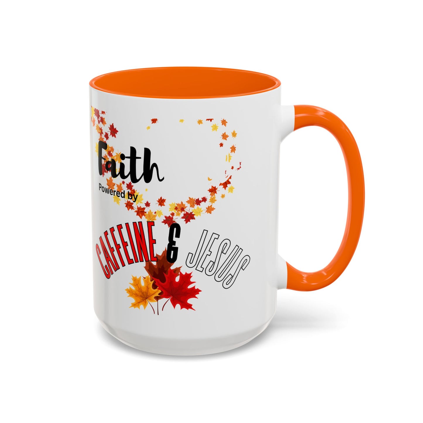 Faith & Caffeine Fall Coffee Mug | Perfect for Autumn Lovers, Thanksgiving Gift, Religious Coffee Cup, Inspirational Drinkware, Cozy Vibes