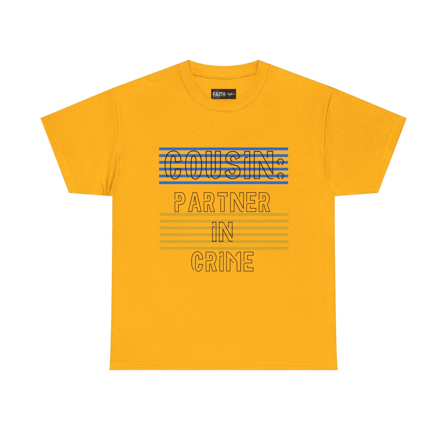 Cousins Partner in Crime Tee | Unisex Heavy Cotton T-Shirt for Family Gatherings, Cousin's Day, Gift for Cousins, Comfortable Casual Wear