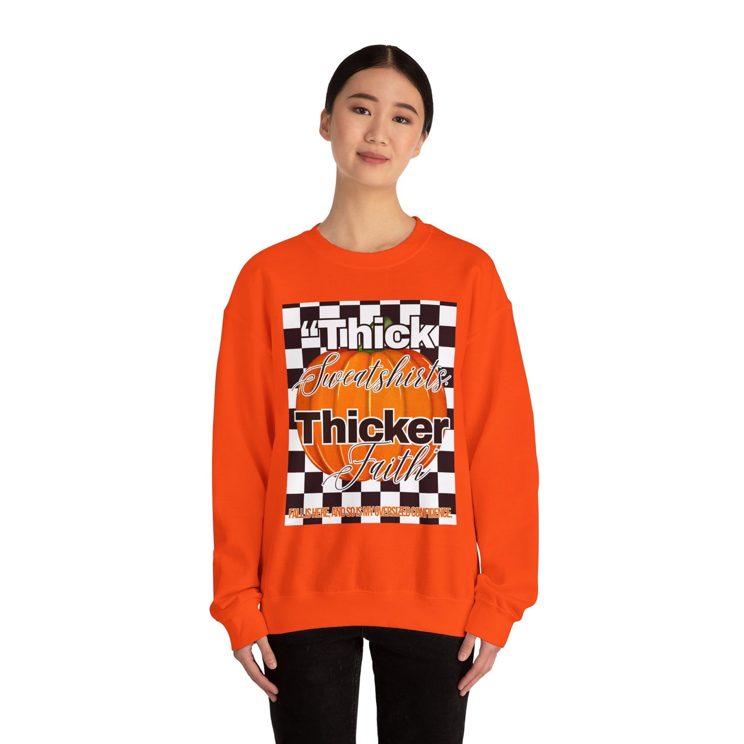 Pumpkin Faith Crewneck Sweatshirt, Unisex Graphic Sweatshirt, Thick Sweatshirt, Sports Apparel, Cozy Casual Wear