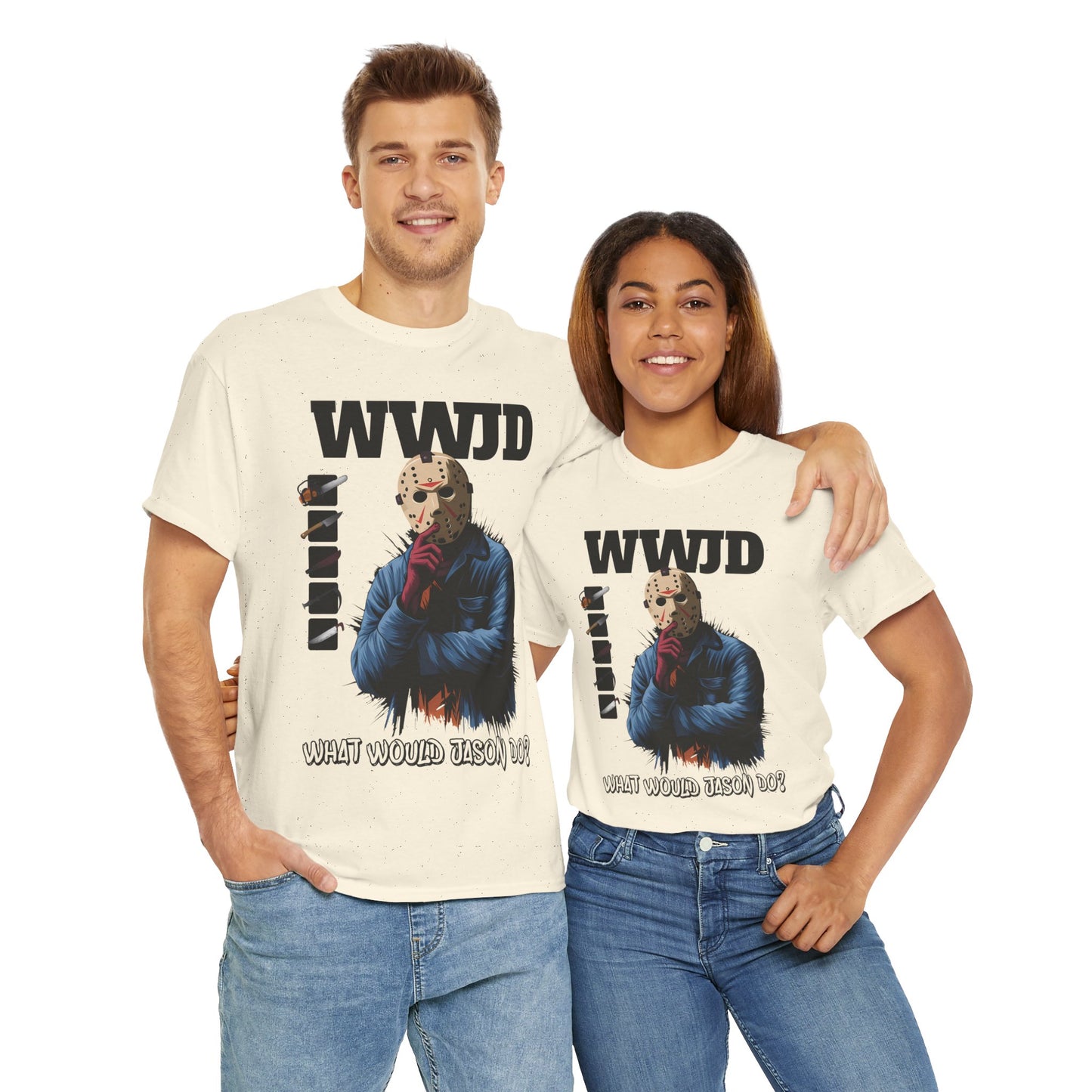 WWJD Unisex Heavy Cotton Tee, Graphic T-Shirt, Casual Wear, Gift for Him, Trendy Apparel, Statement Tee