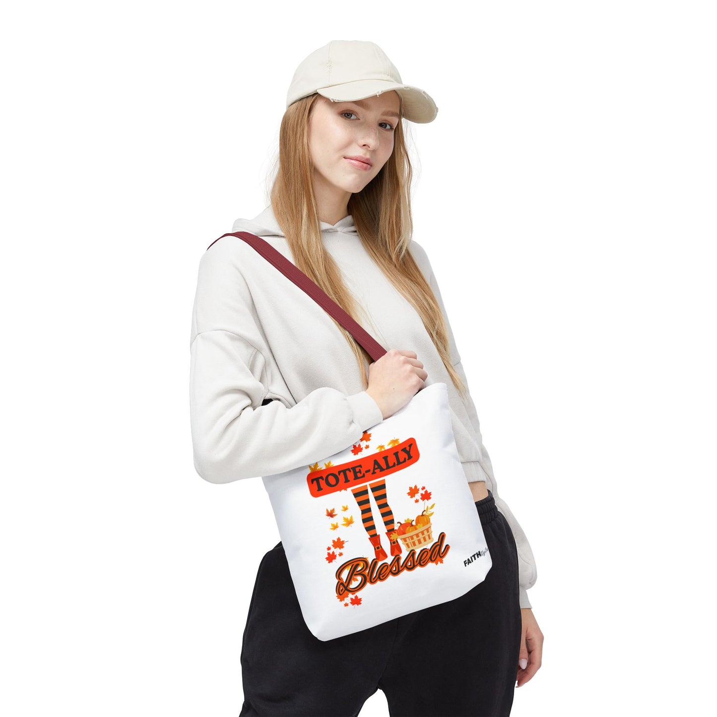 FaithStyles Blessed Holiday Tote Bag, Autumn Tote, Fall Accessories, Gift for Her, Seasonal Shopping Bag, Cute Grocery Bag