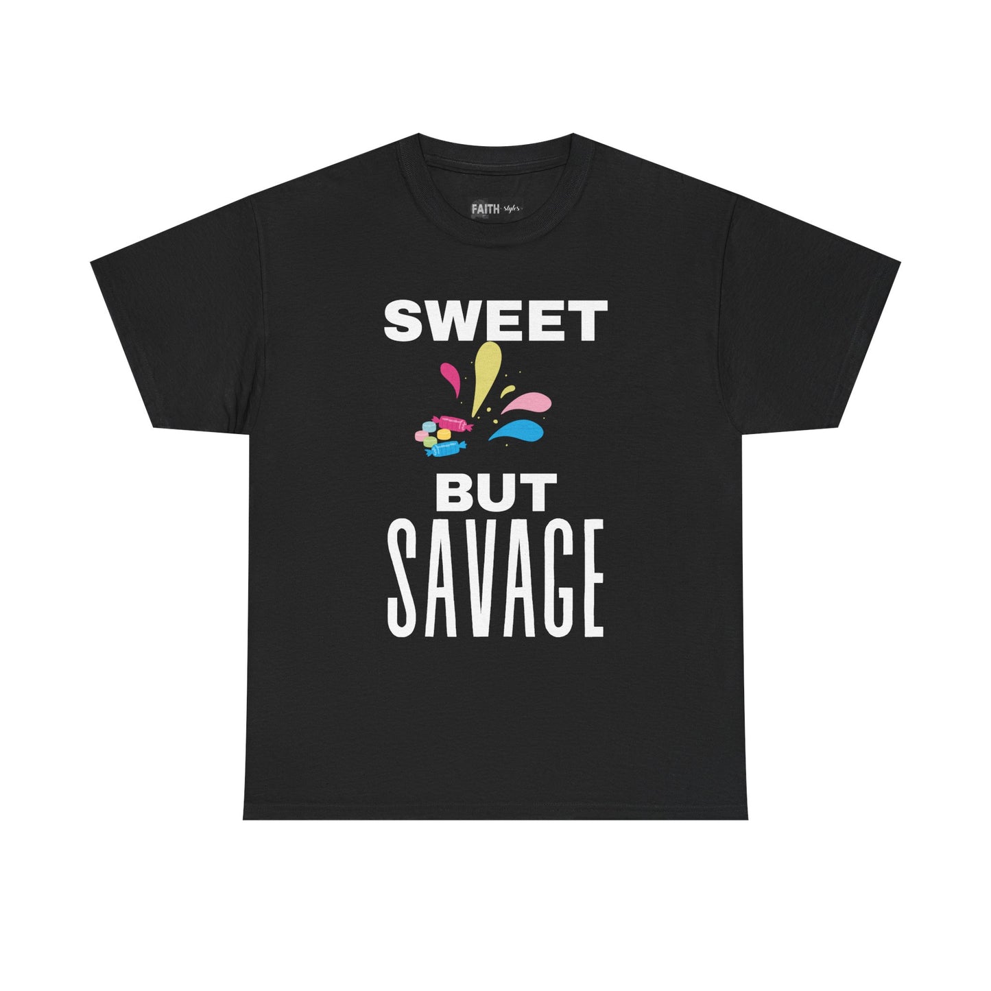 Sweet but Savage Grandma Cotton Tee | Fun Gift for Trendsetters, Everyday Wear, Birthday Party, and Casual Outings