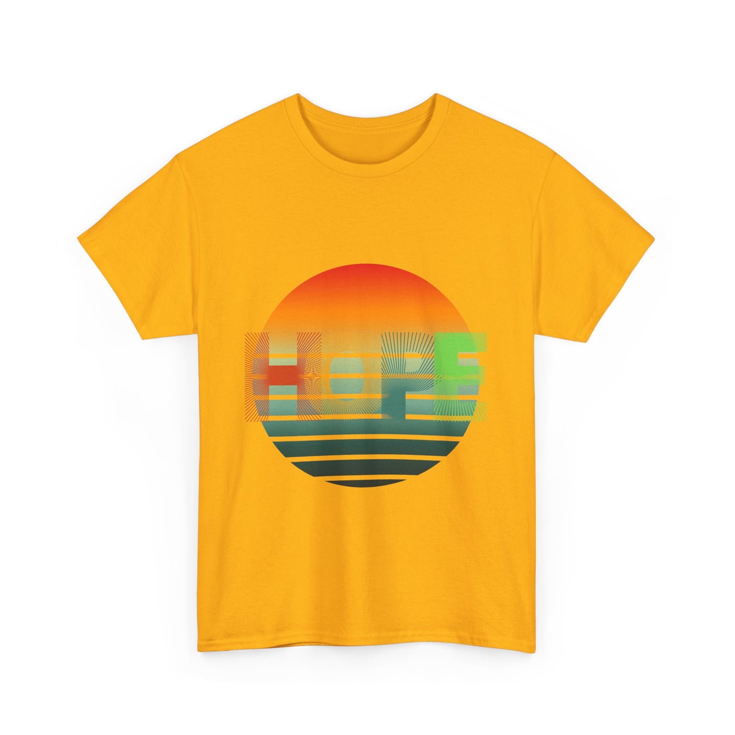 "HOPE" Sunset Vibes Unisex Cotton Tee, Summer T-Shirt, Gift for Him/Her, Casual Wear, Beach Day Outfit, Eco-Friendly Fashion