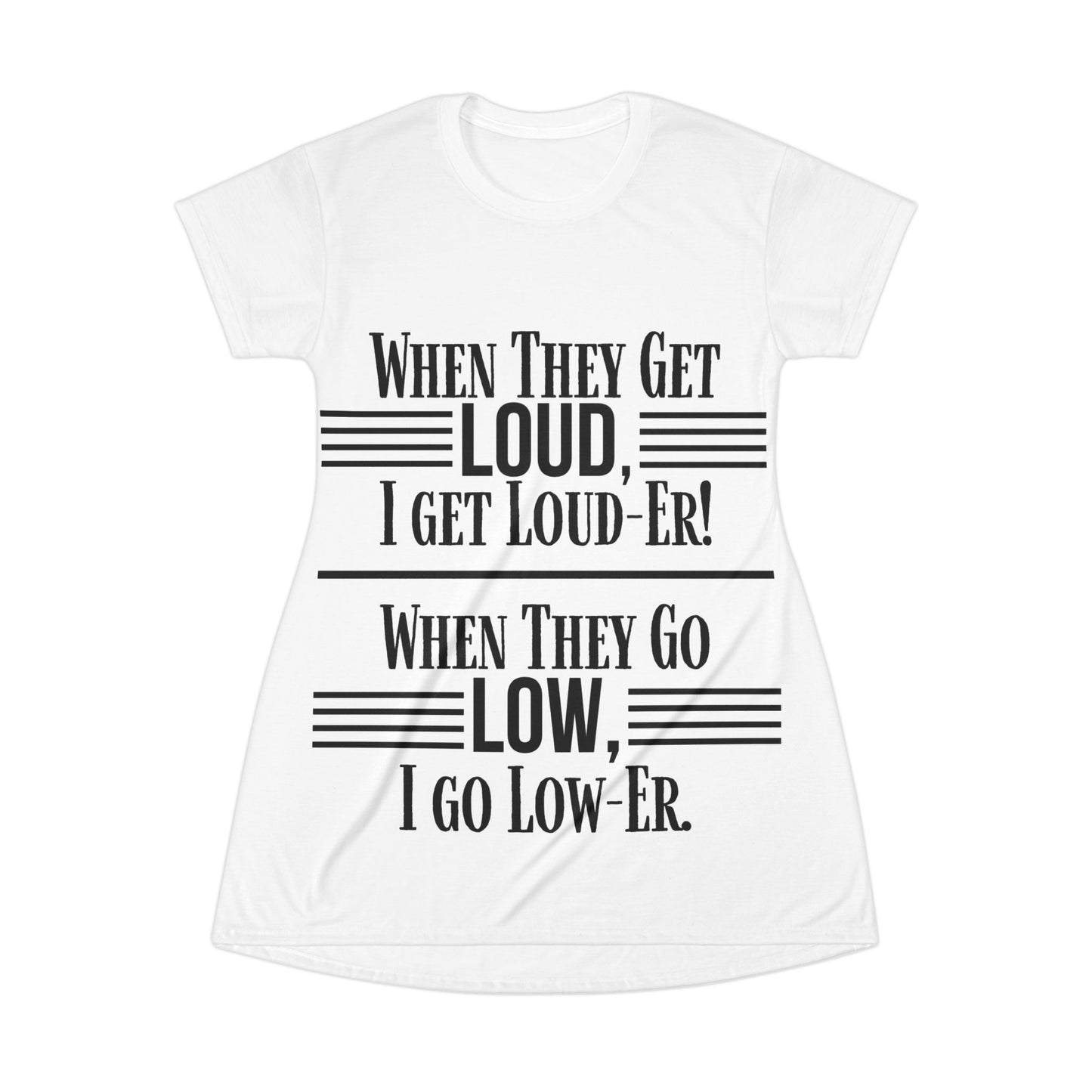 Women's Bold Statement T-Shirt Dress for Fun Outings, Casual Wear, Music Festivals, Gifts, Everyday Comfort